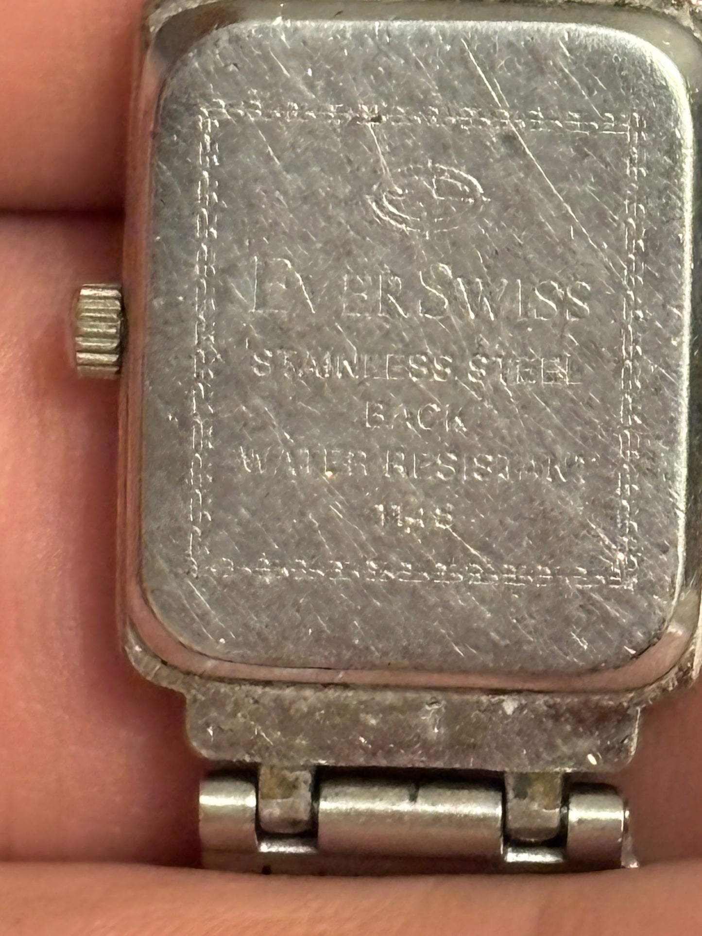 Ever Swiss - Small silver square ladies wristwatch - Untested