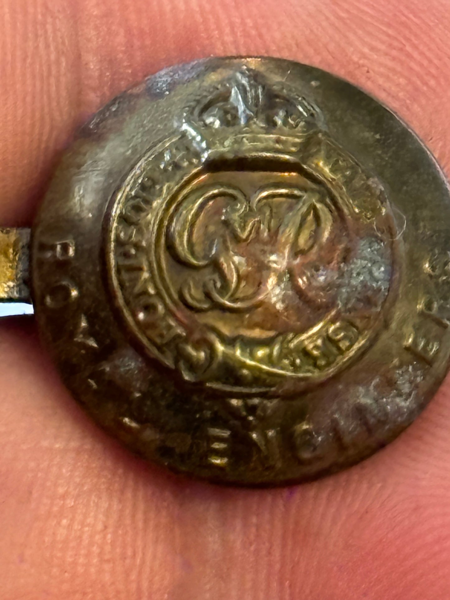 Royal Engineers - Button converted into Sweetheart Brooch