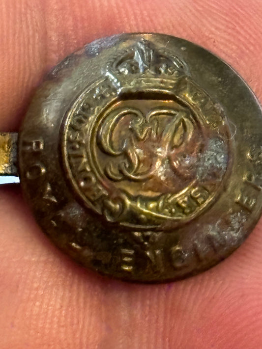 Royal Engineers - Button converted into Sweetheart Brooch