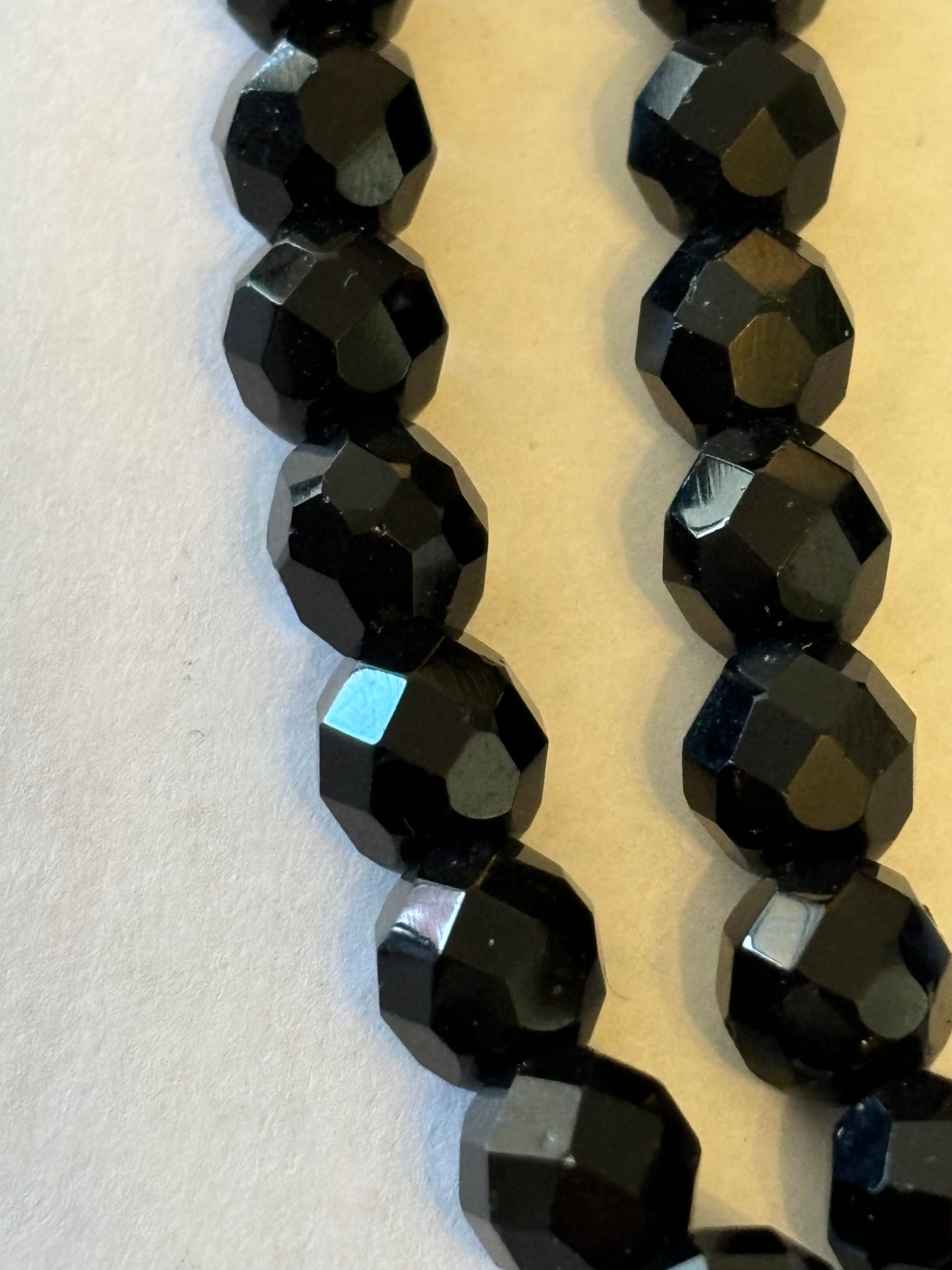 Double black crystal style bead necklace