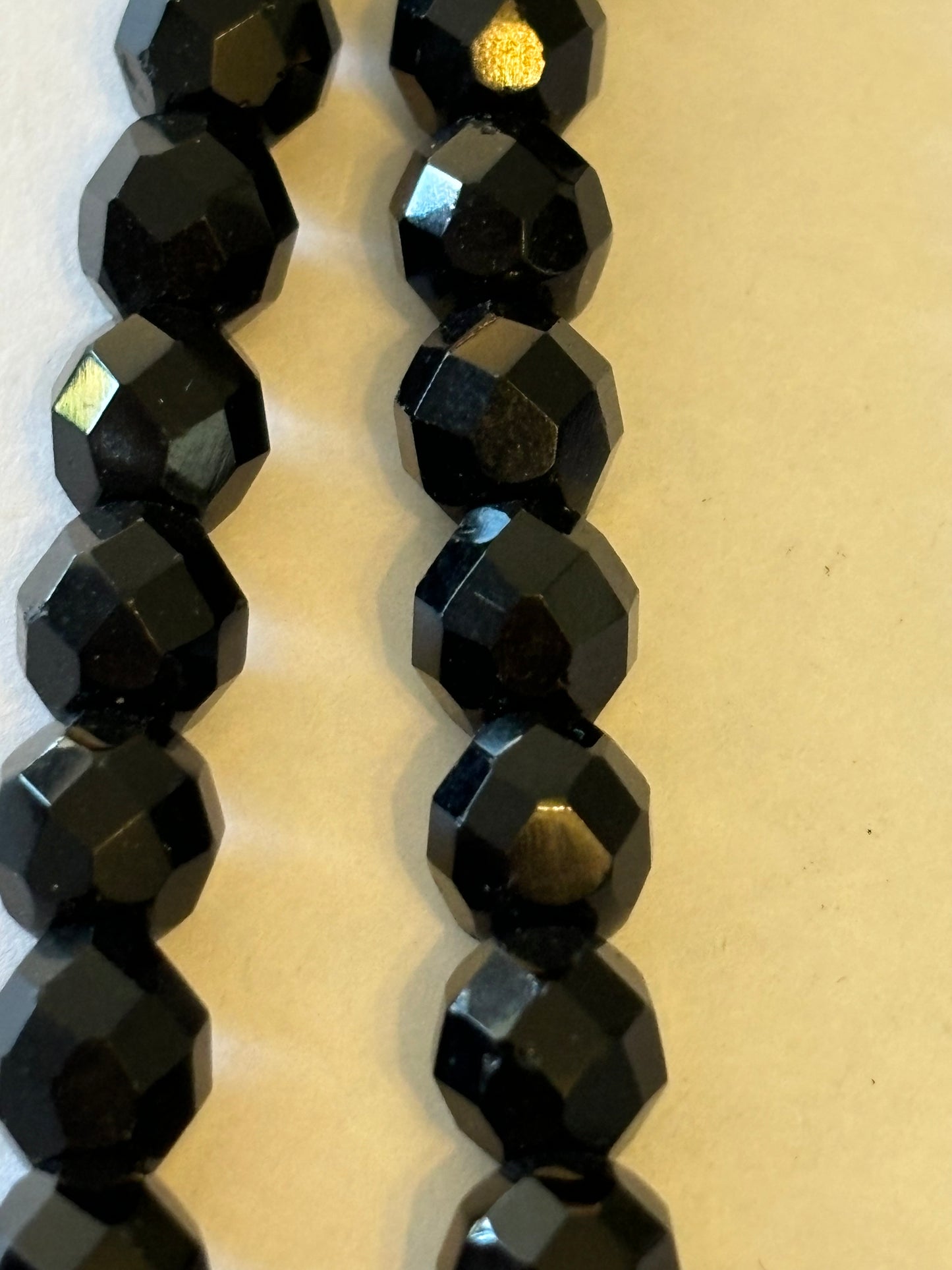 Double black crystal style bead necklace