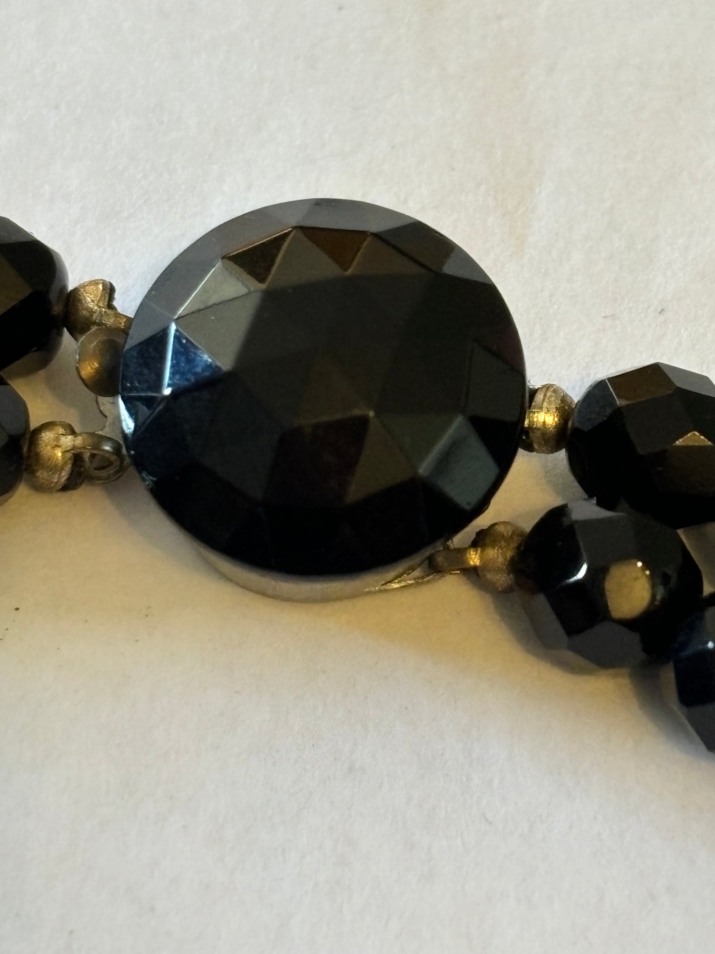 Double black crystal style bead necklace