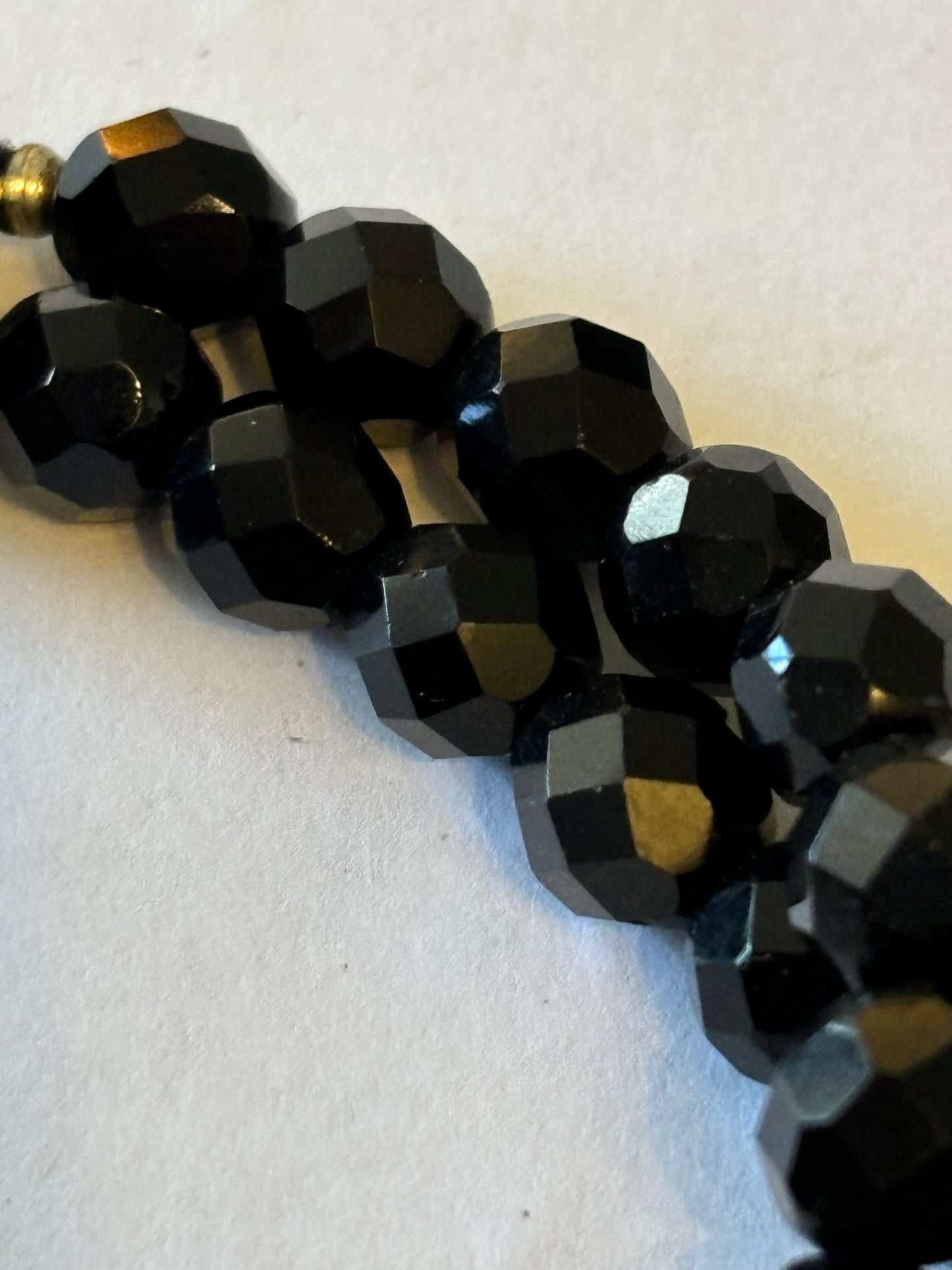 Double black crystal style bead necklace