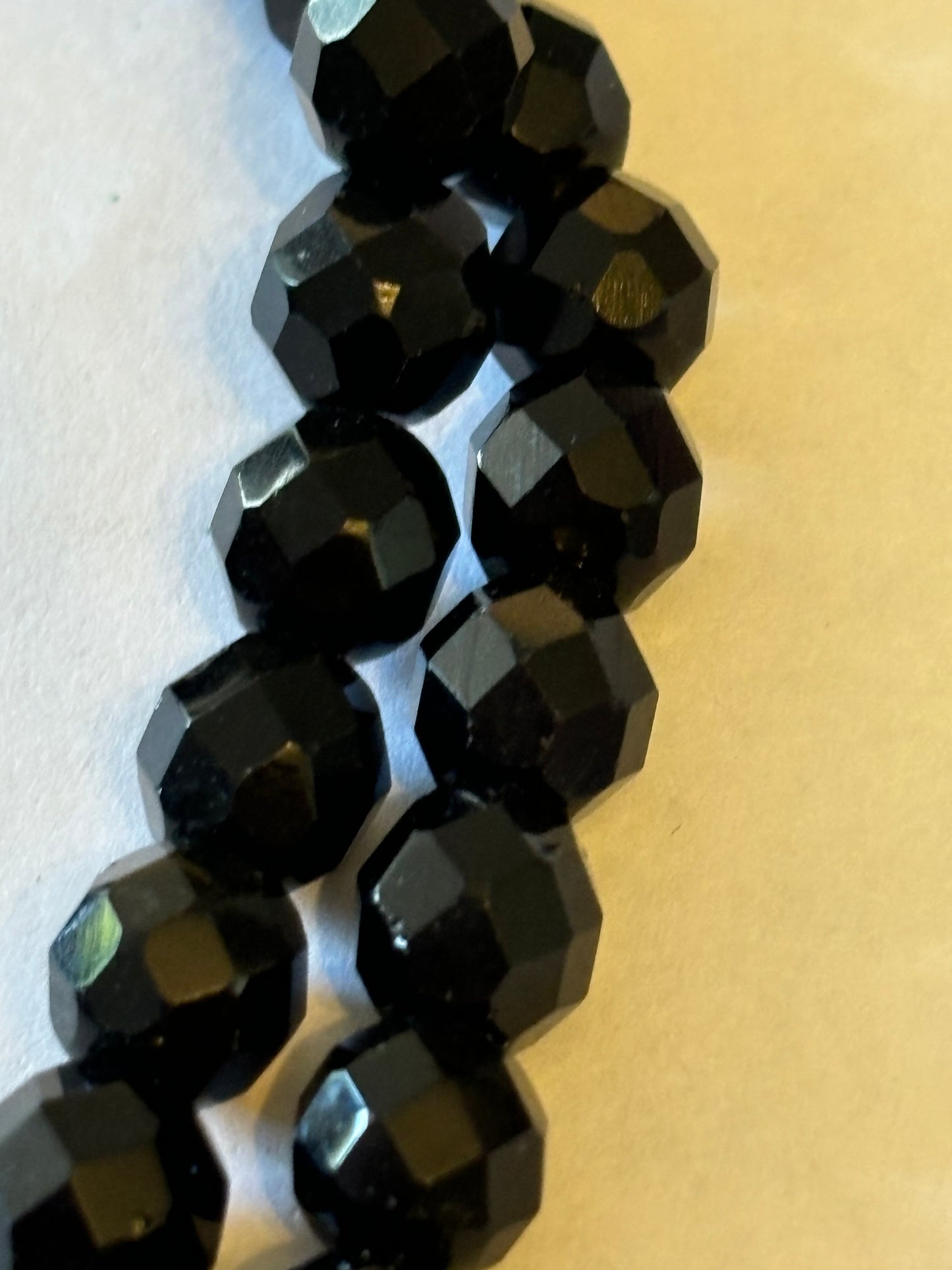 Double black crystal style bead necklace