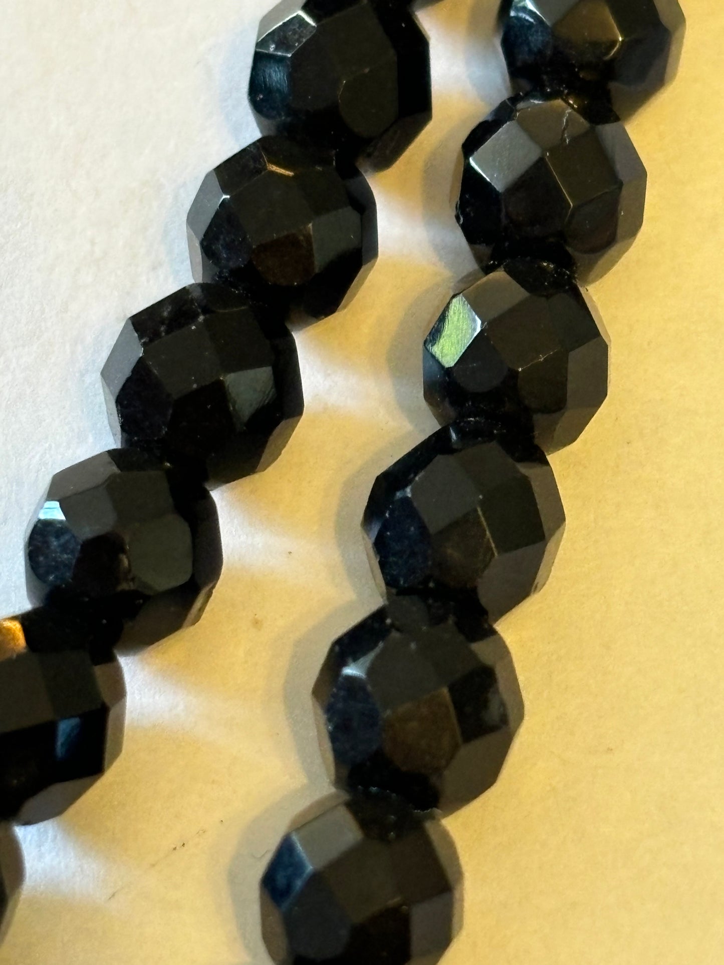 Double black crystal style bead necklace