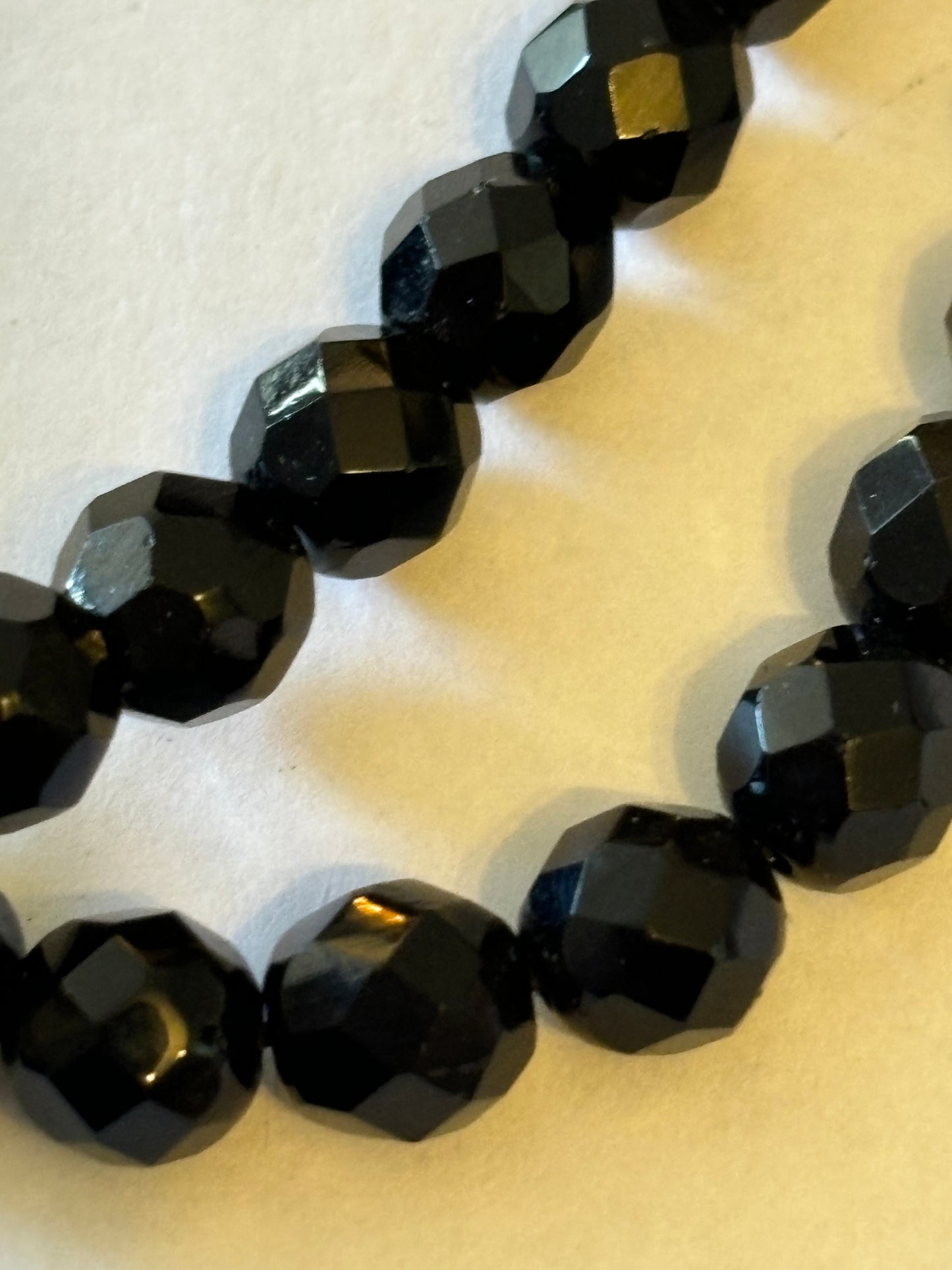 Double black crystal style bead necklace