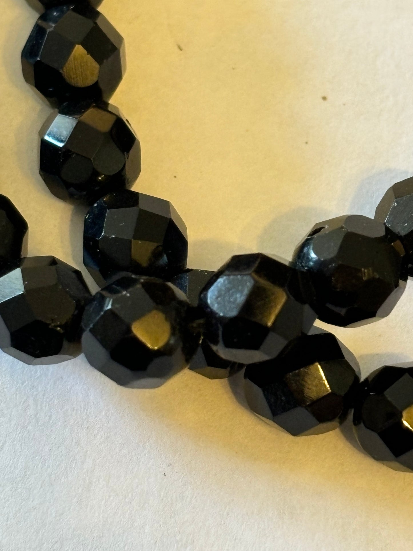 Double black crystal style bead necklace