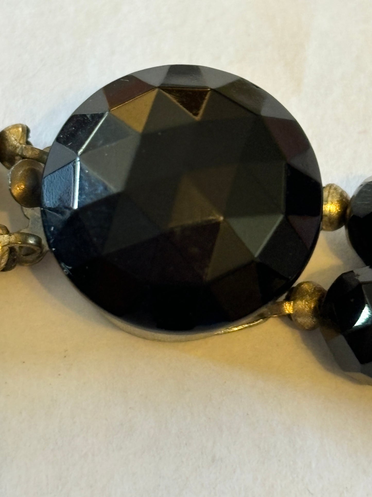 Double black crystal style bead necklace