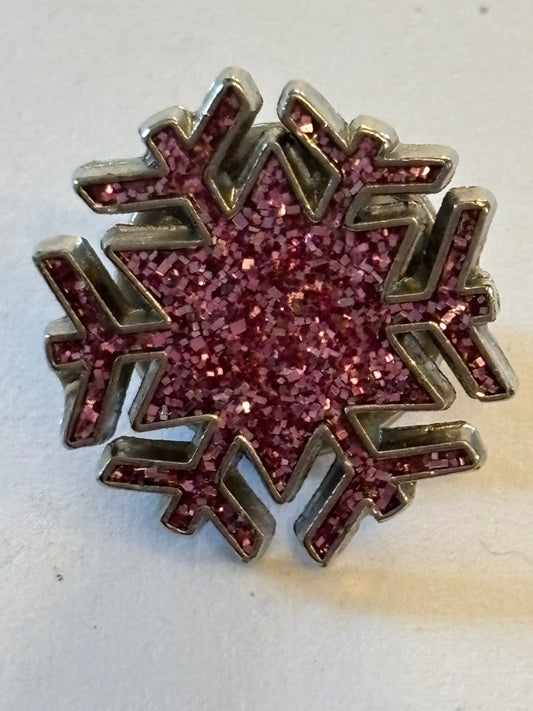 Small purple stone snowflake brooch