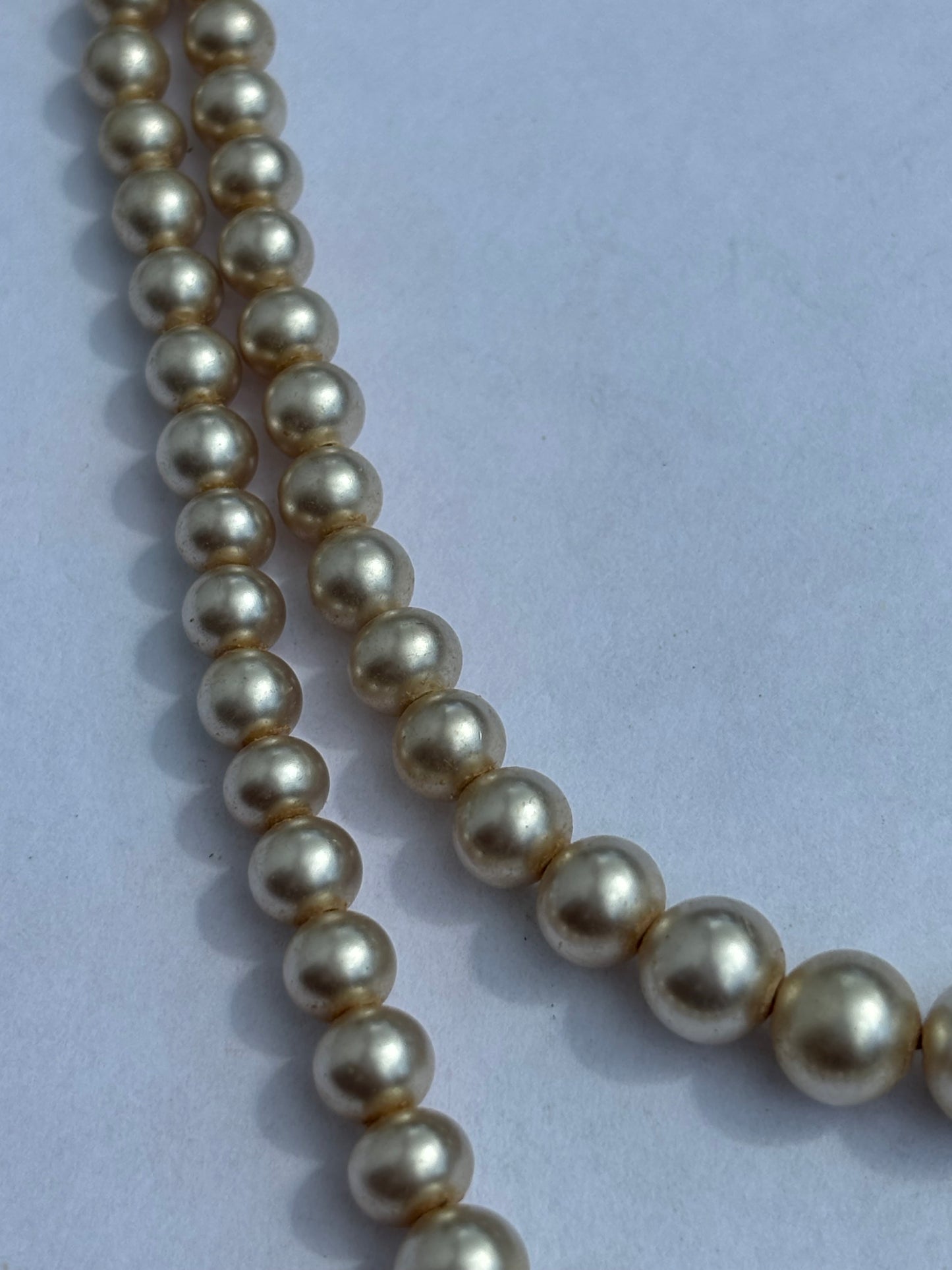 Double tier pearl style necklace with diamante clasp