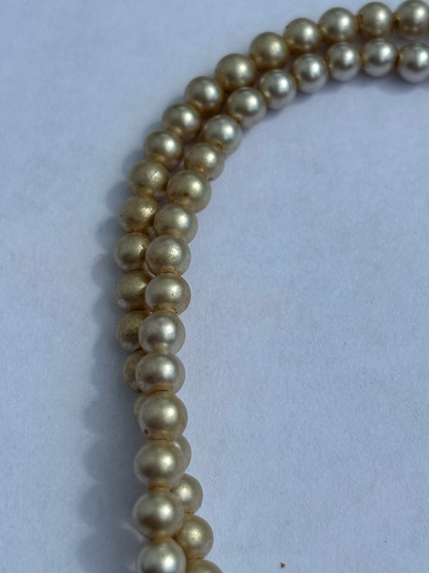 Double tier pearl style necklace with diamante clasp