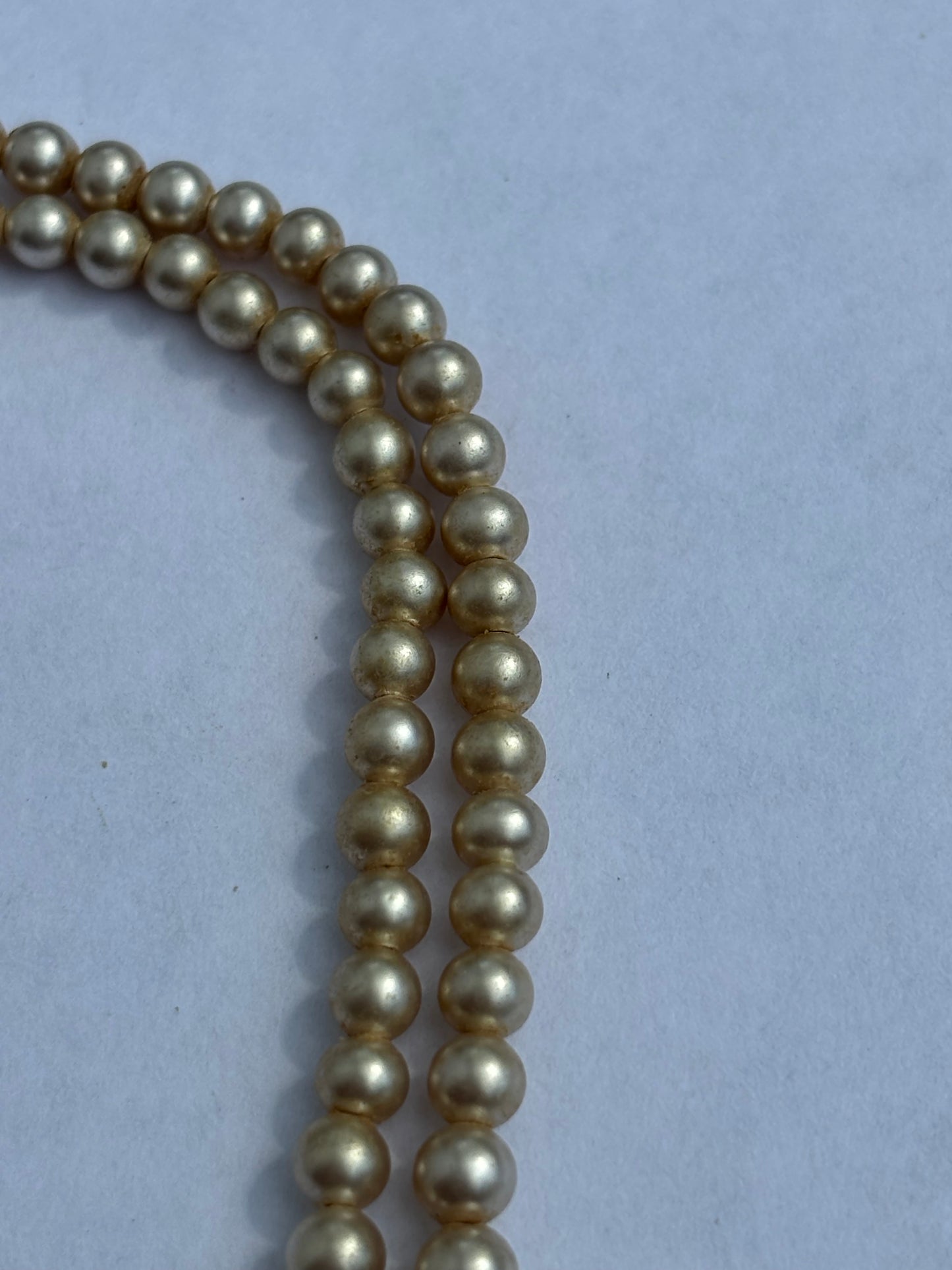 Double tier pearl style necklace with diamante clasp