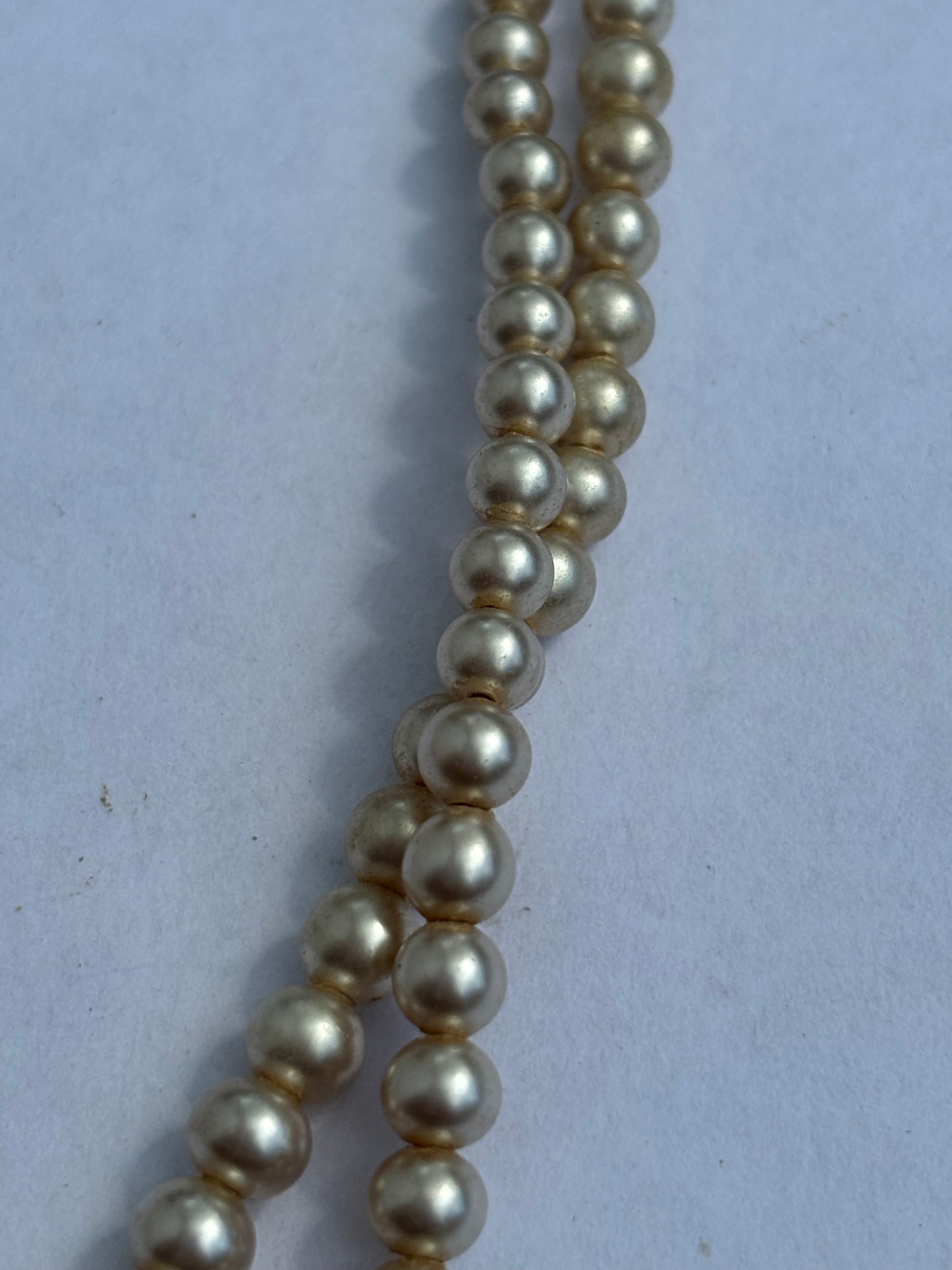 Double tier pearl style necklace with diamante clasp