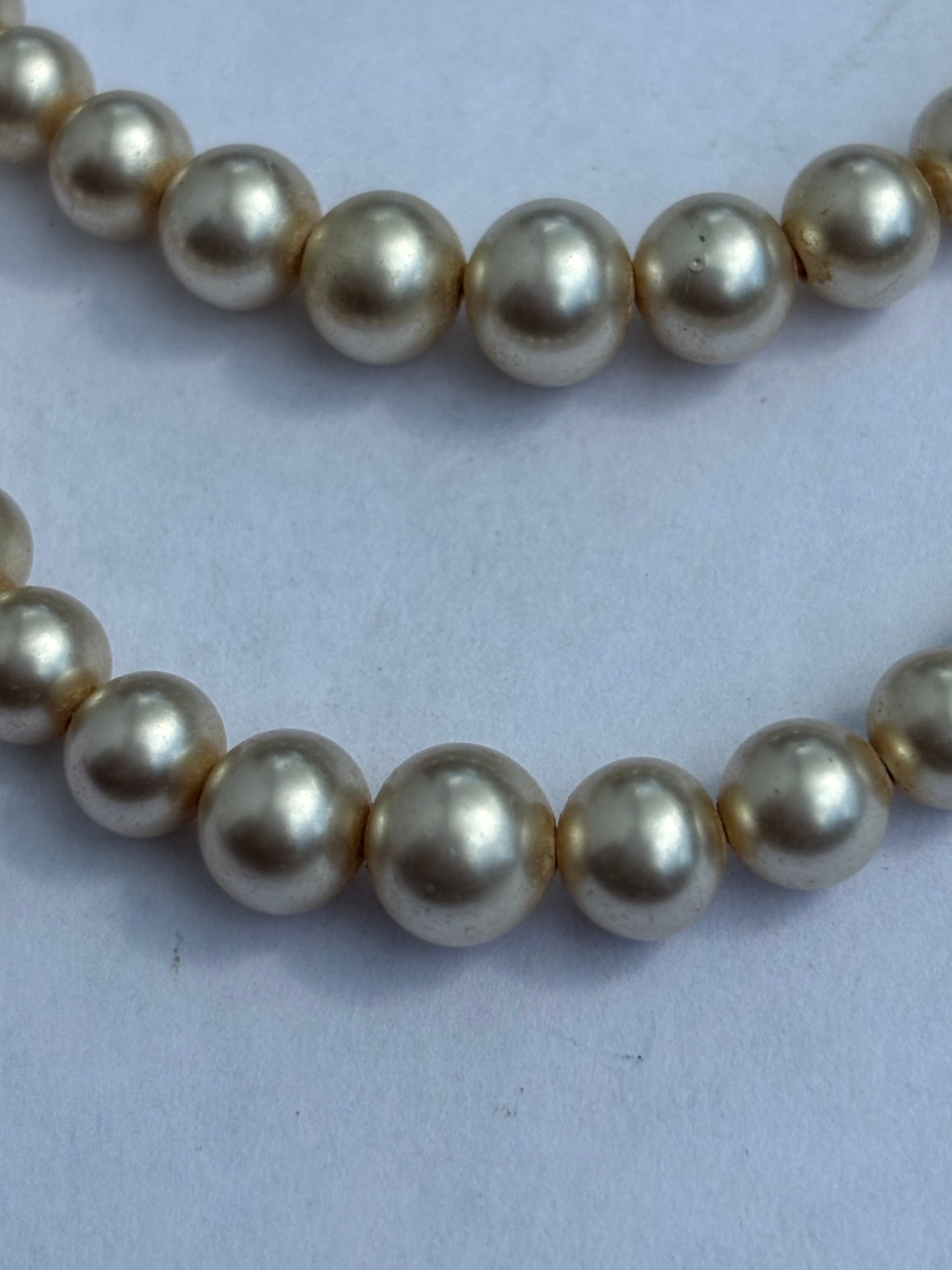 Double tier pearl style necklace with diamante clasp