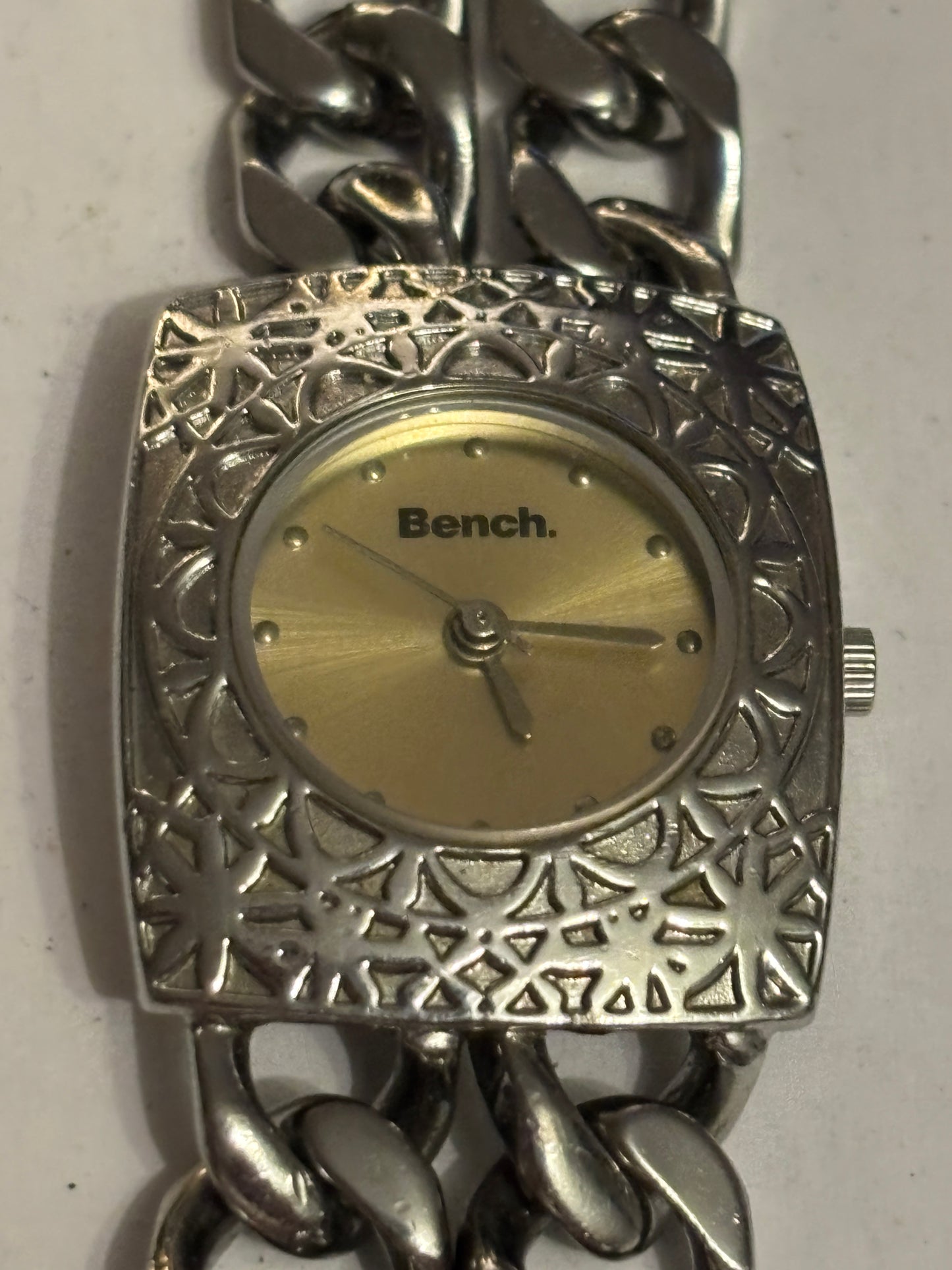 Bench - Silver chain T-Bar ornate ladies watch - Untested