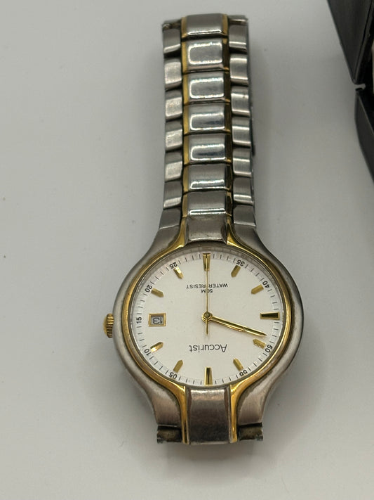 Accurist gold and silver gents wristwatch, boxed - Untested