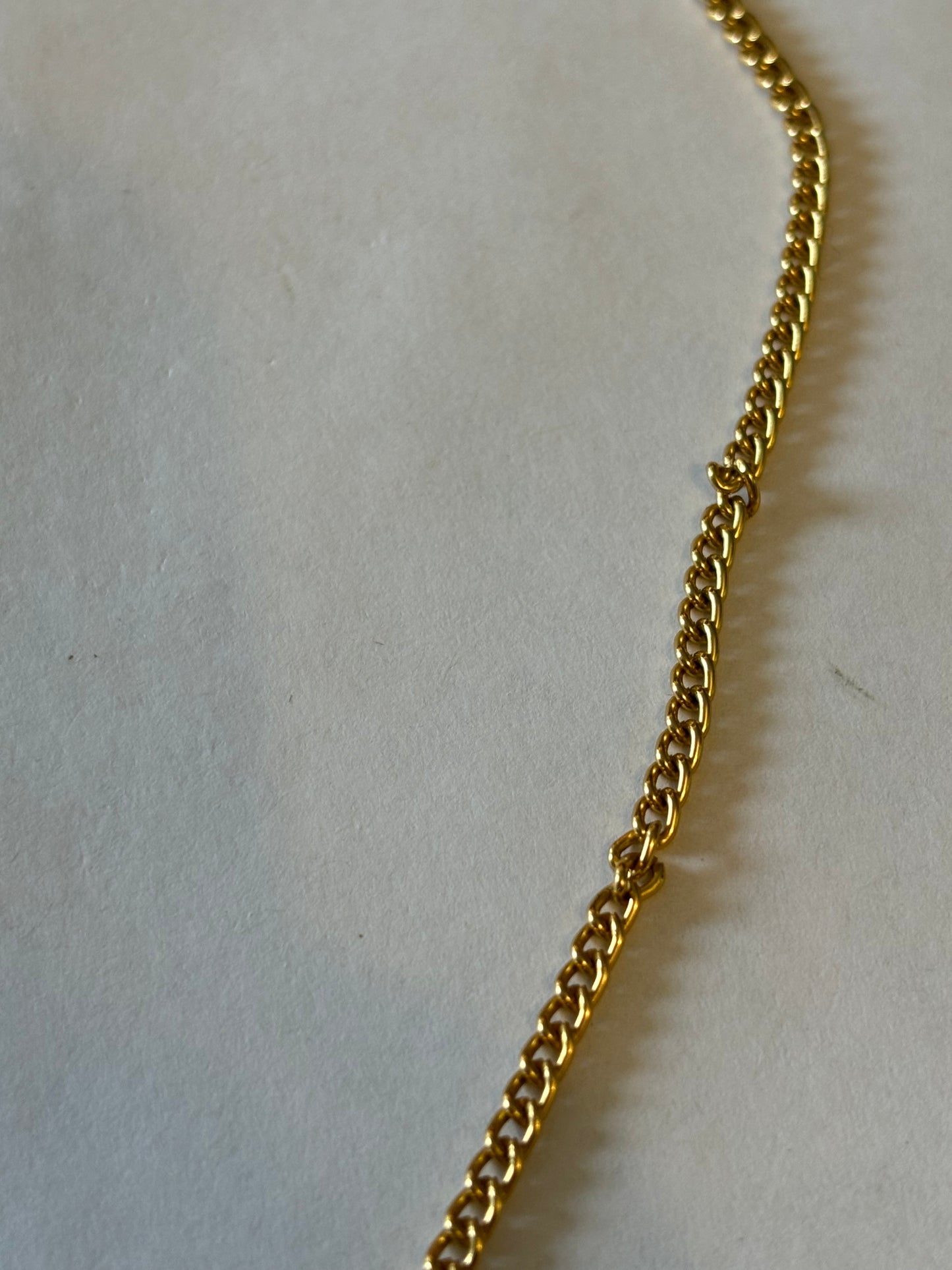 Long gold metal necklace with Cameo pendant