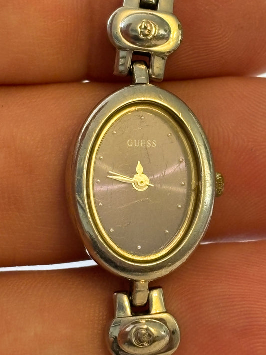 Guess Silver Oval Ladies Wristwatch - Untested