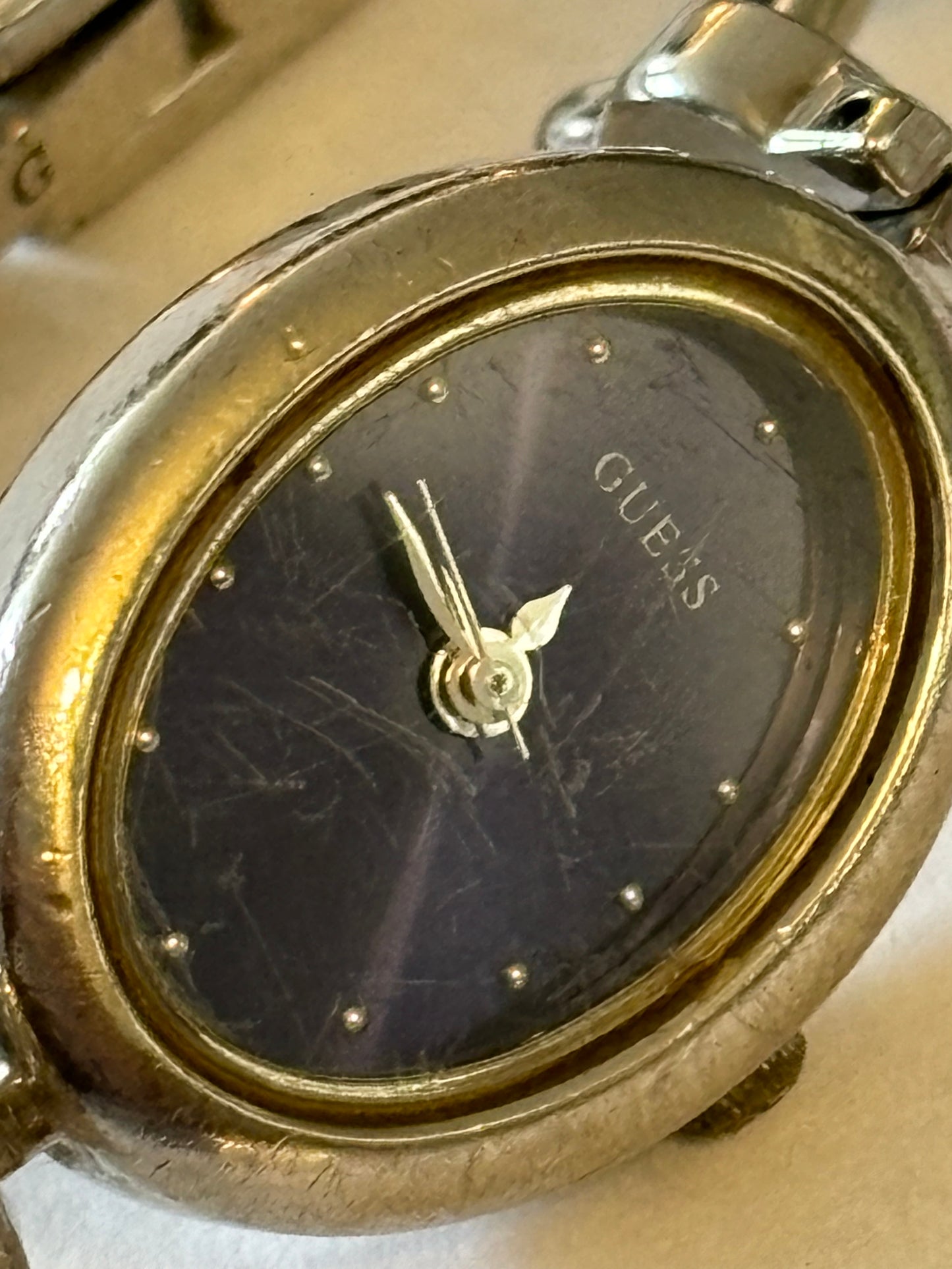 Guess Silver Oval Ladies Wristwatch - Untested