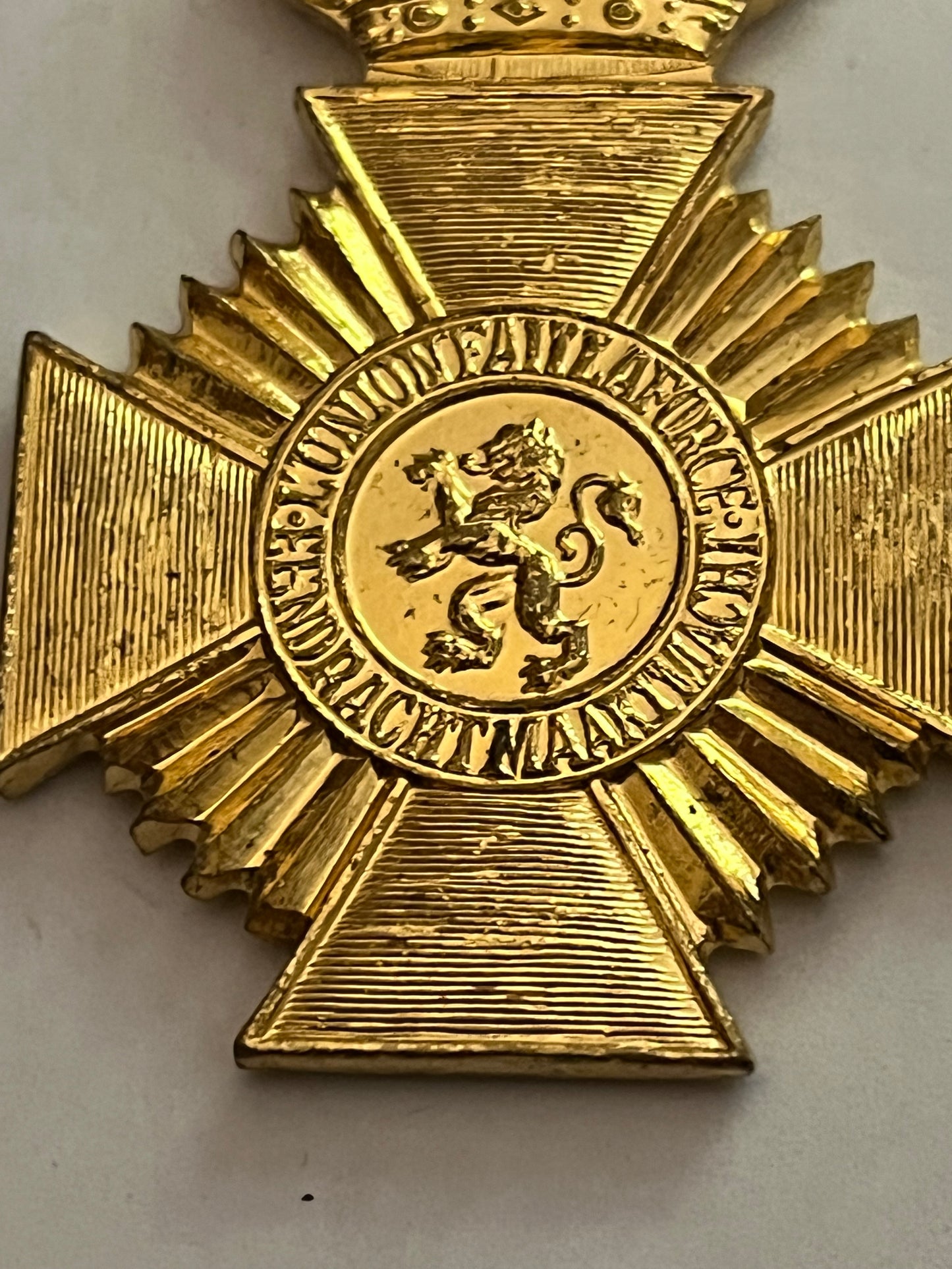 Belgian gold military long service medal - first class