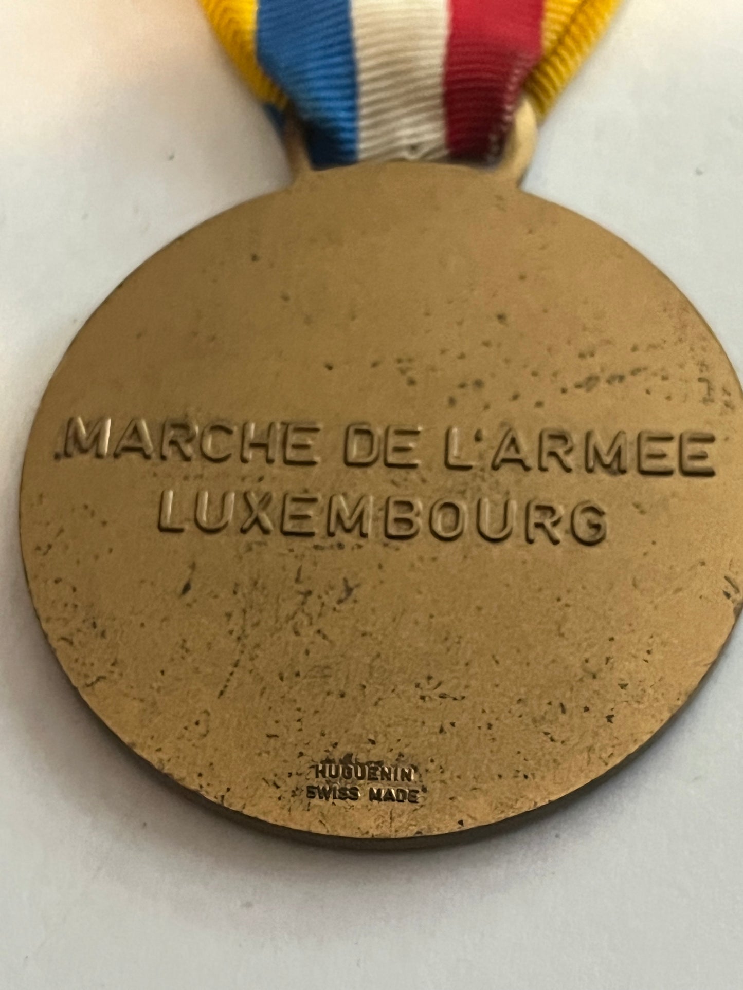 March of Luxembourg Army Medal with Ribbon - Huguenin