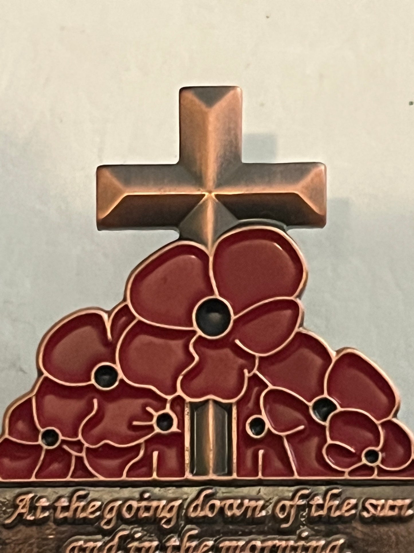 Cross and Poppies Remembrance Badge