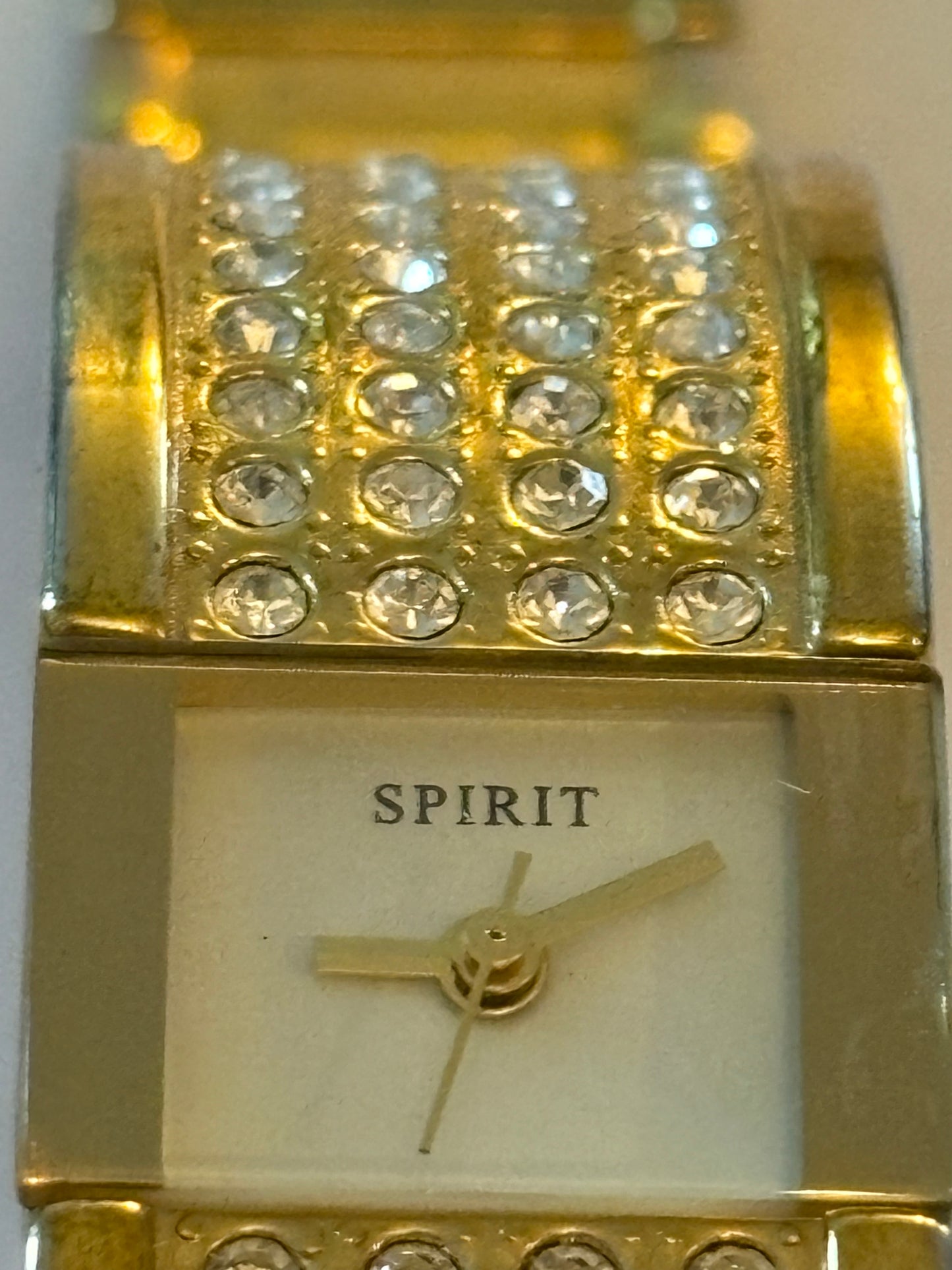 Spirit gold jewelled half bangle ladies watch - untested