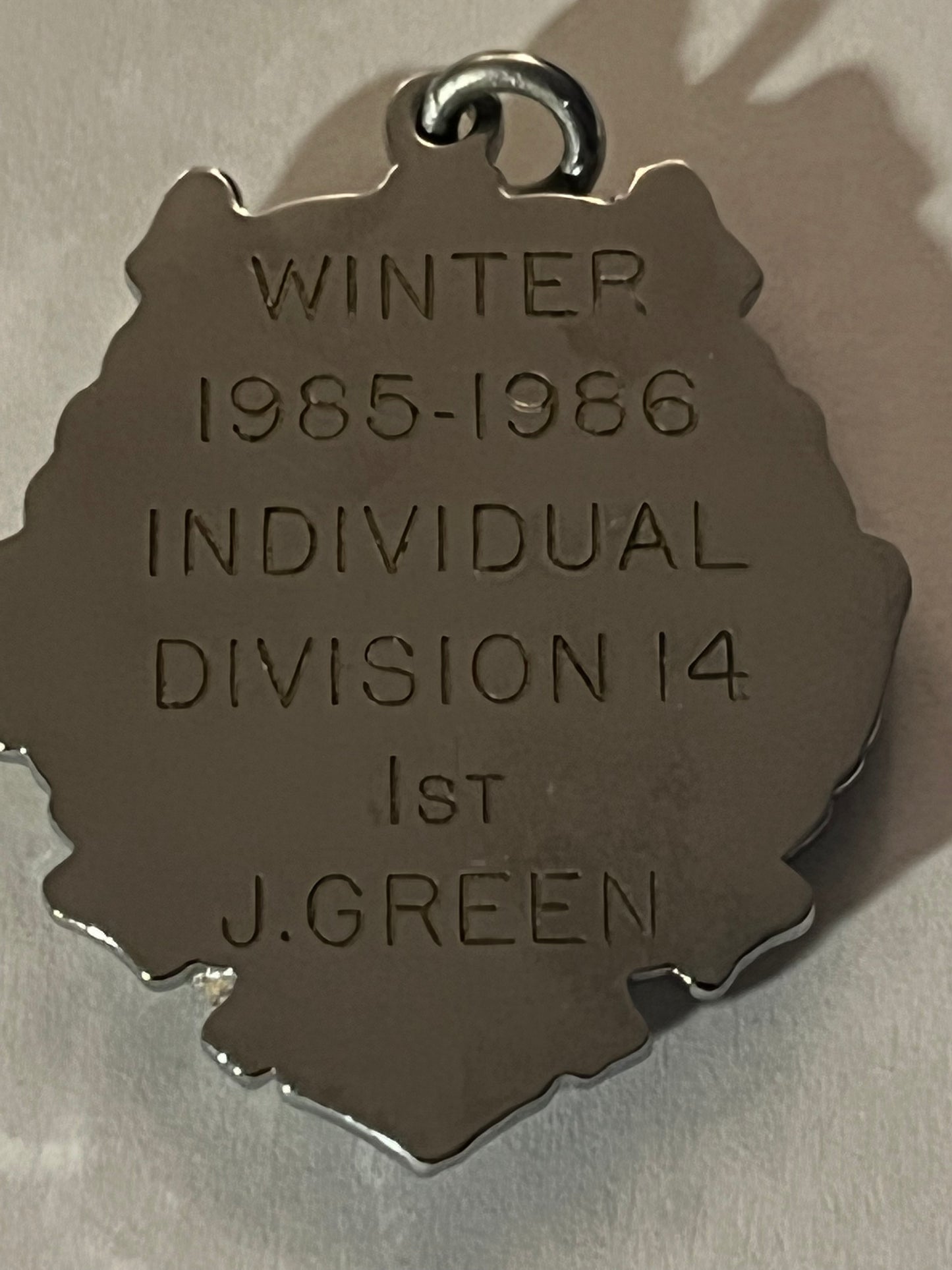 Exeter Pistol League medal 1985