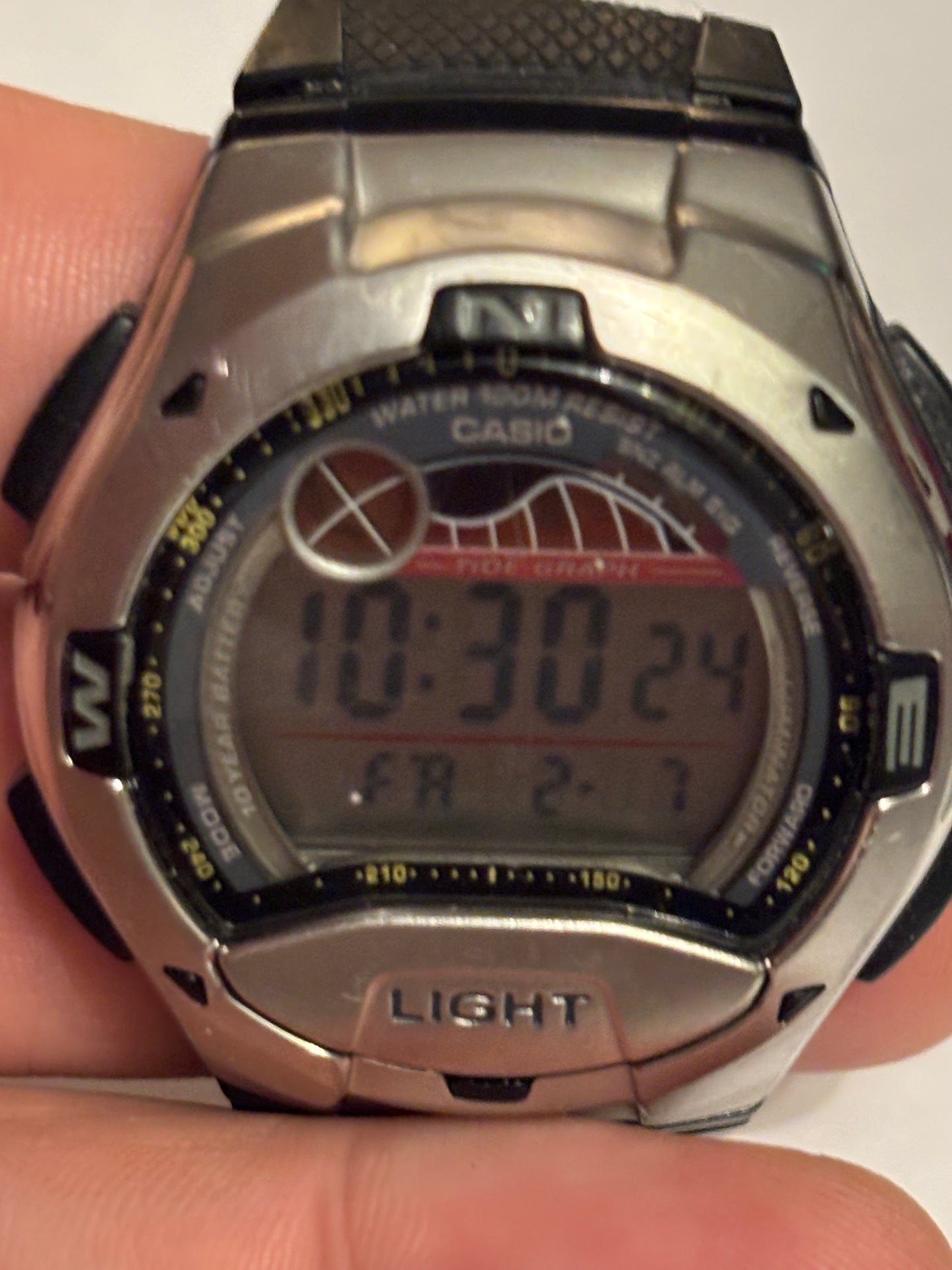 Casio digital watch W-753 - No strap - Working but untested