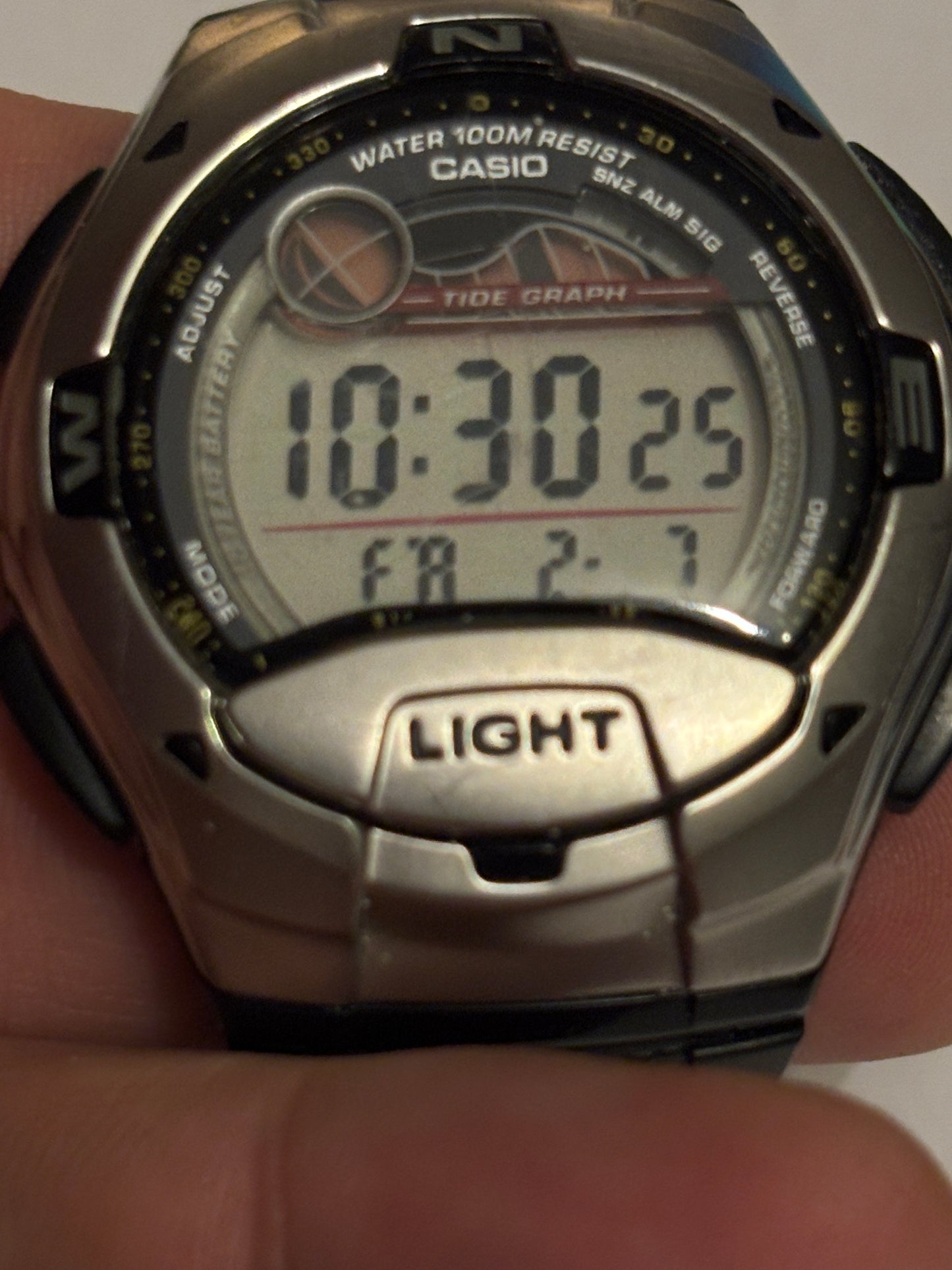 Casio digital watch W-753 - No strap - Working but untested