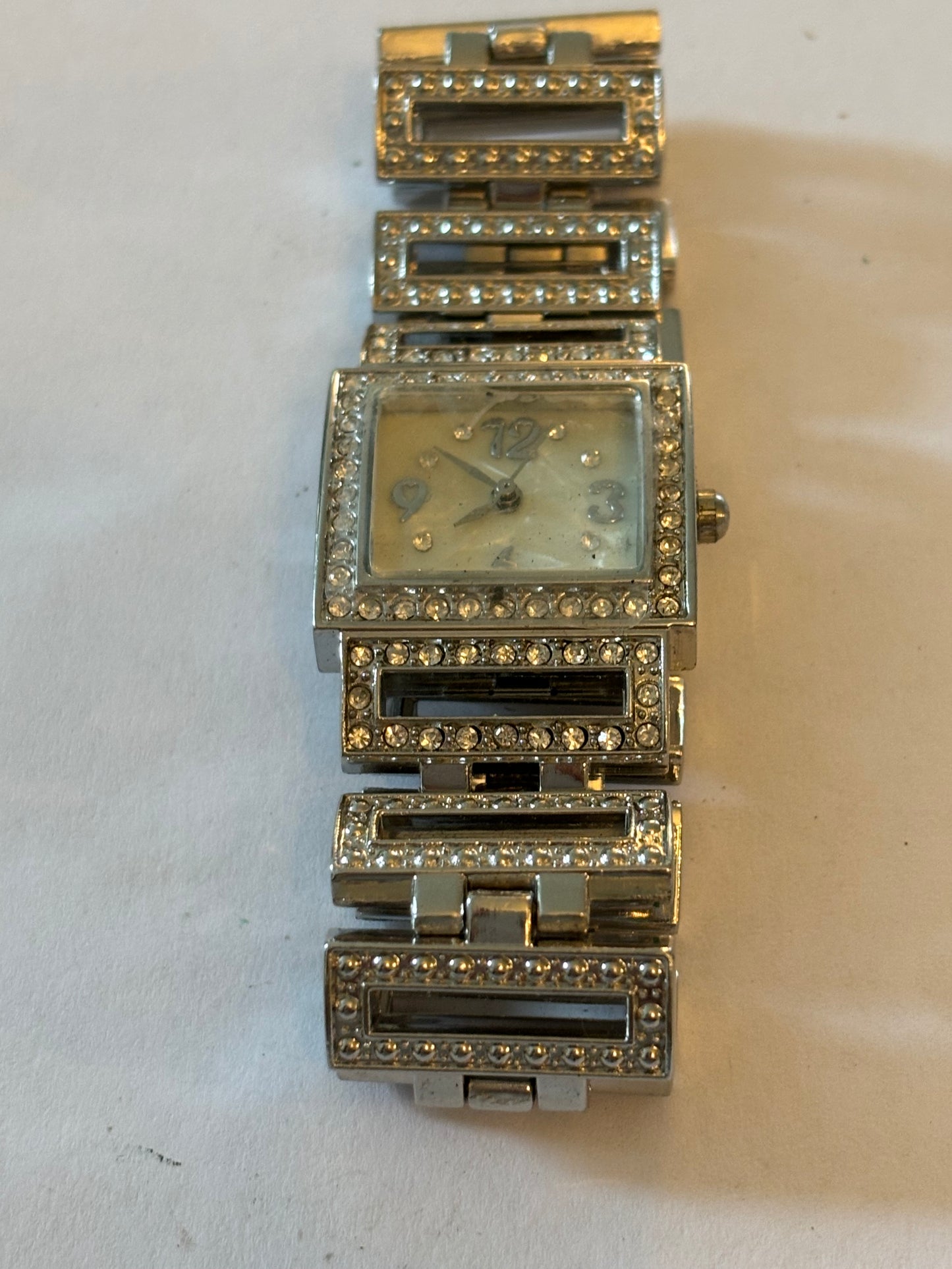 Unbranded ladies silver jewelled watch - Untested