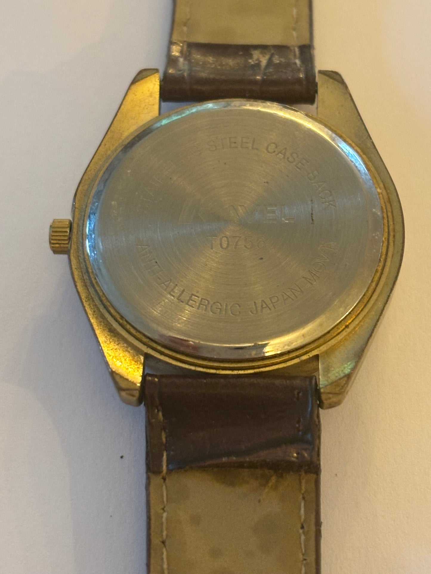 Ravel Gents Gold and Brown Strap Wristwatch - Untested