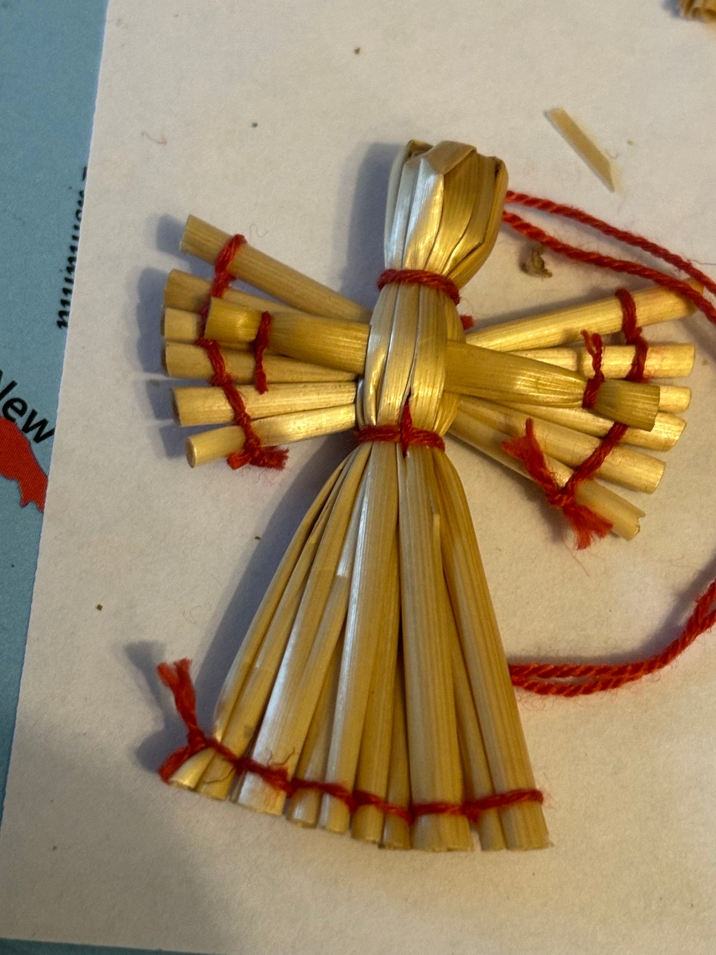 Hand tied straw Xmas decorations