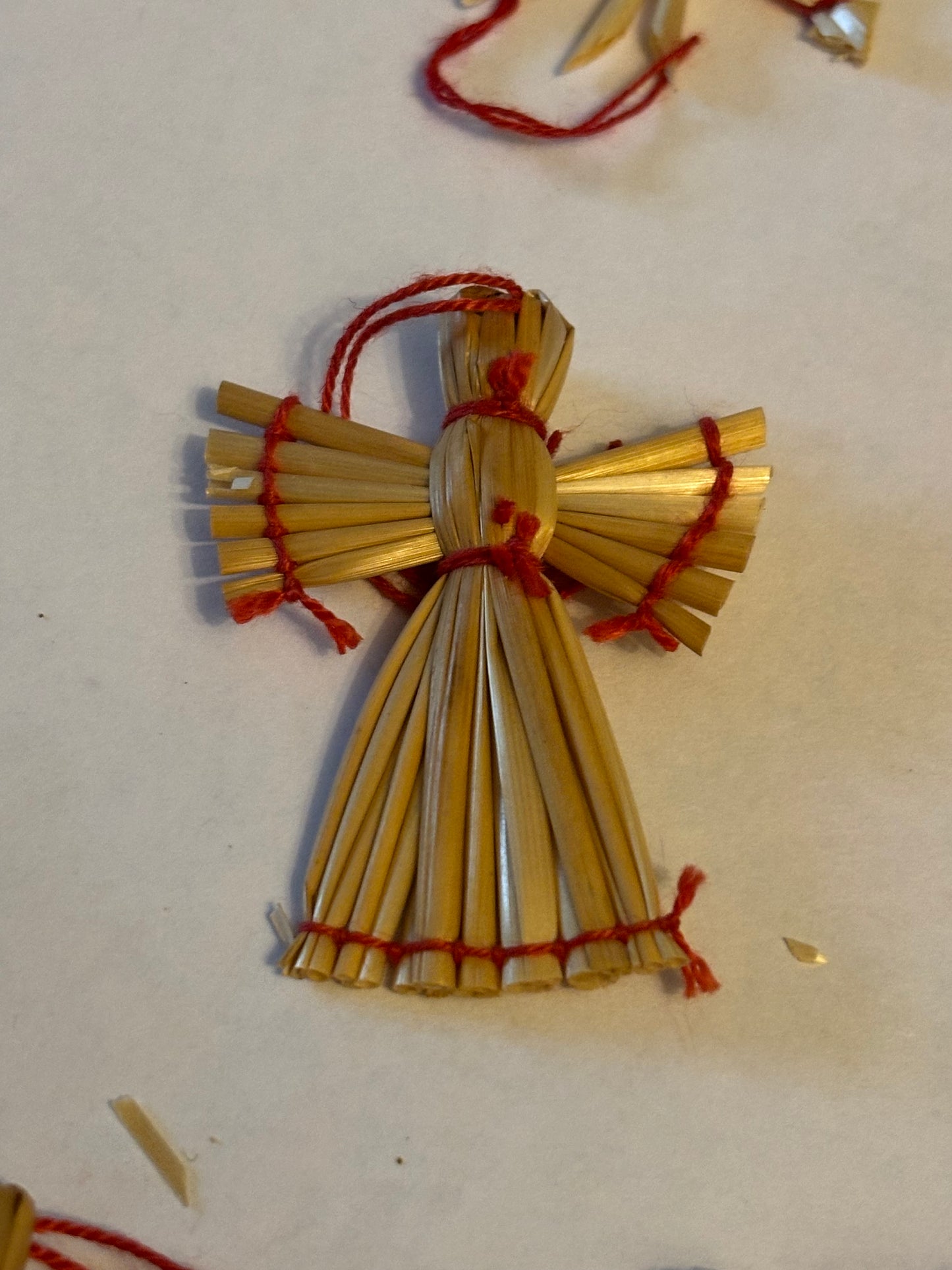 Hand tied straw Xmas decorations