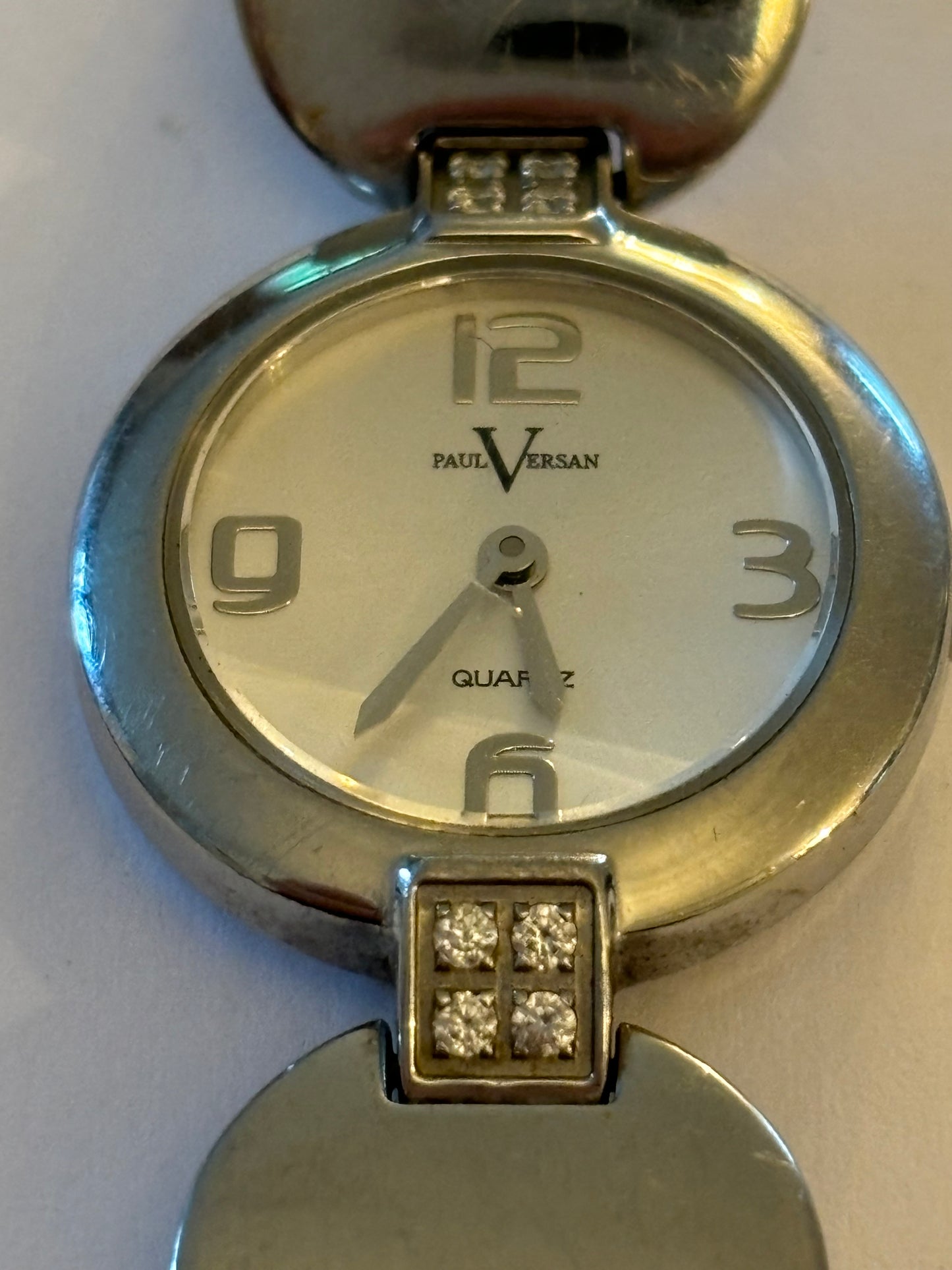 Paul Versan - Silver metal ladies disc strap wristwatch - Untested