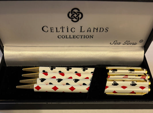 Celtic Lands Collection by Sea Gems - Playing Card Pens (Cased)