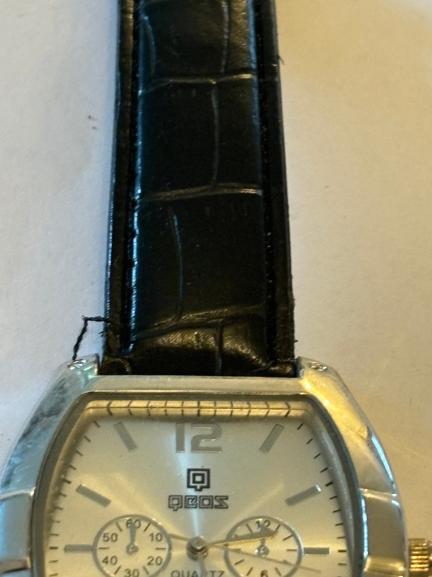 QBOS - Silver and black gents chrono style watch - Untested