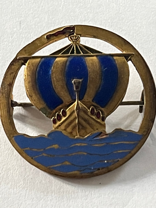 Round Viking Ship Badge