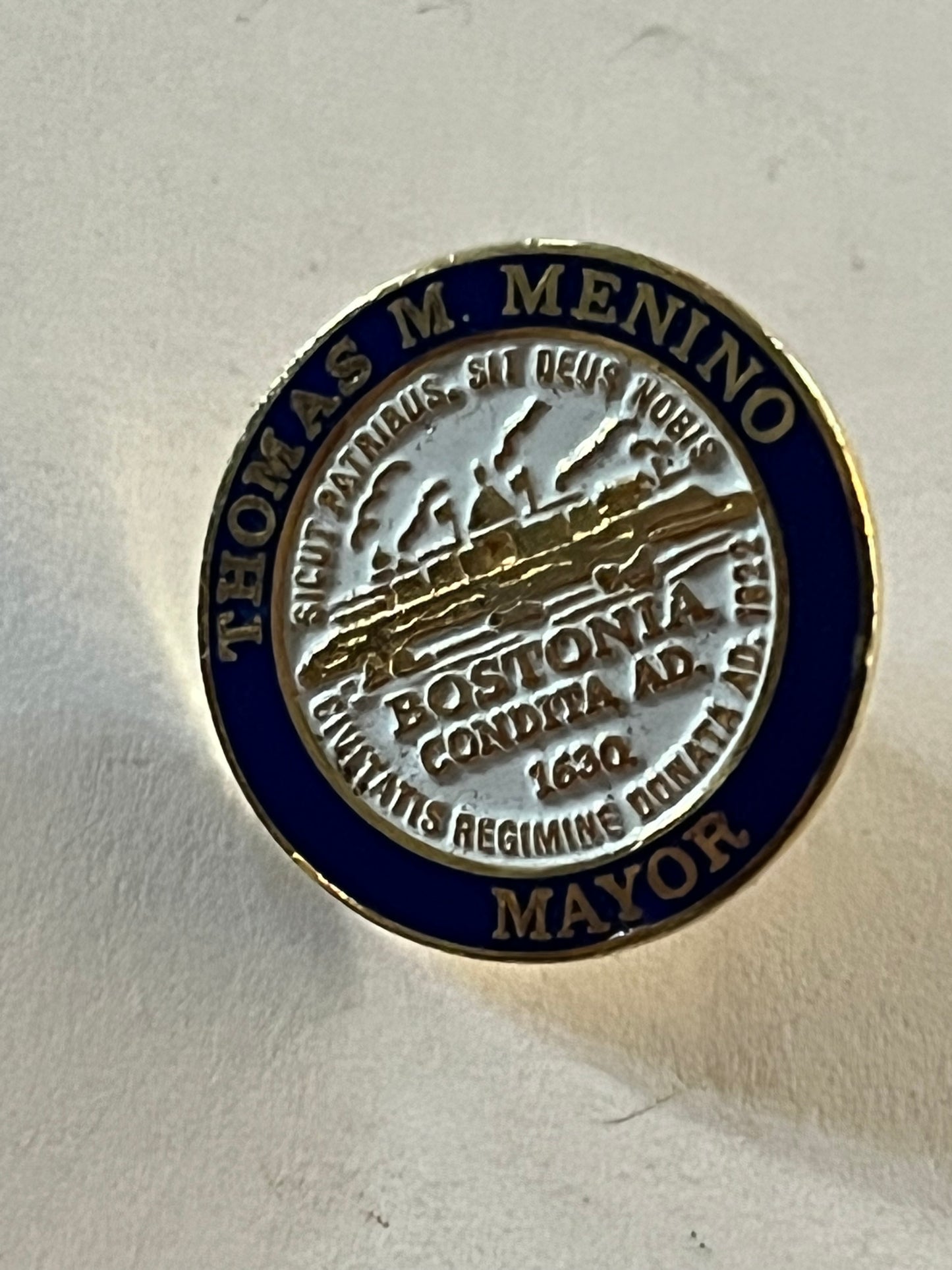 Thomas M Menino Boston Mayor Metal Pin Badge