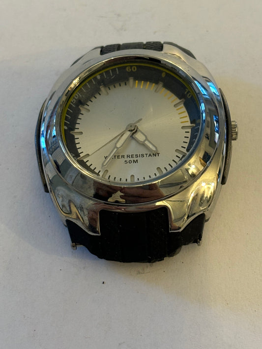 Silver gents curved watch by M&S - Untested