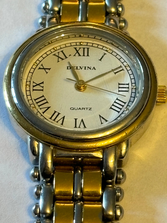 Delvina gold and silver ladies wristwatch - untested