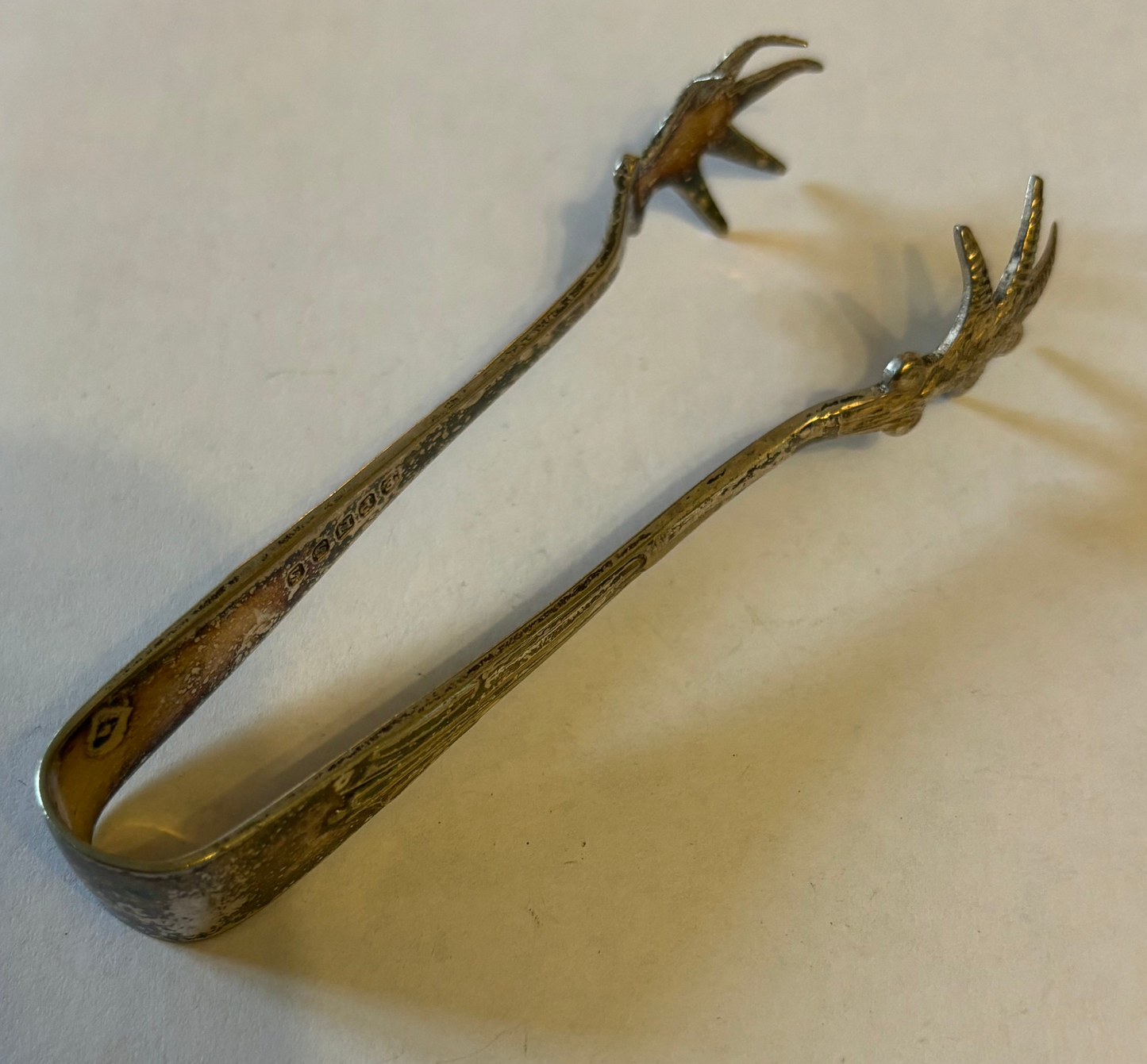 Detailed Bird Claw Silver Sugar Tongs