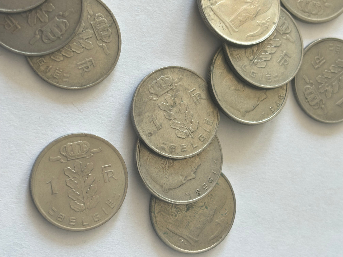 Belgium - Bag of 16 mixed 1 franc and 5 franc coins