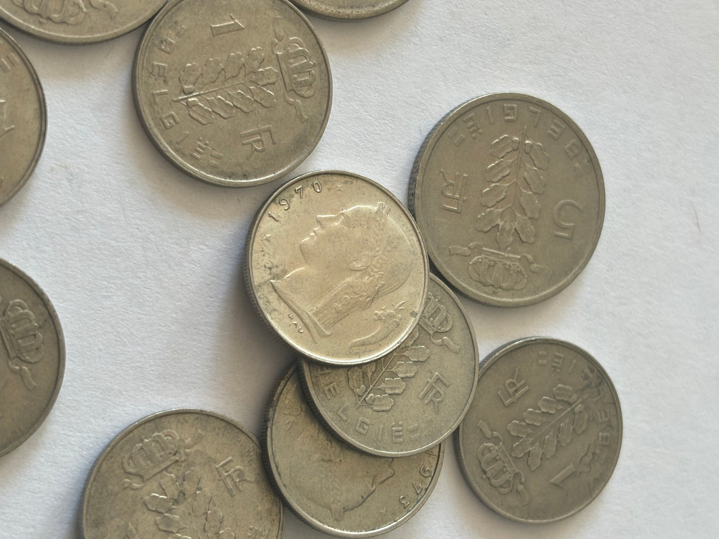 Belgium - Bag of 16 mixed 1 franc and 5 franc coins