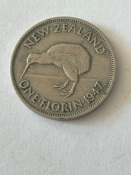 New Zealand 1 Florin 1947