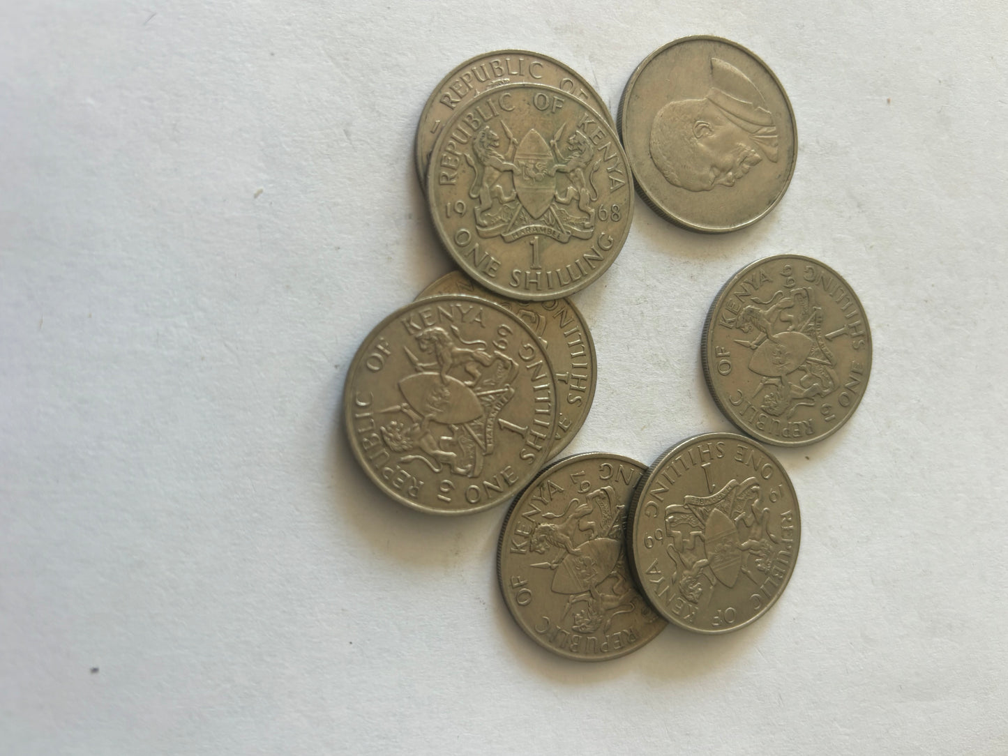 Kenya 1 Shilling Coins - Set of 8