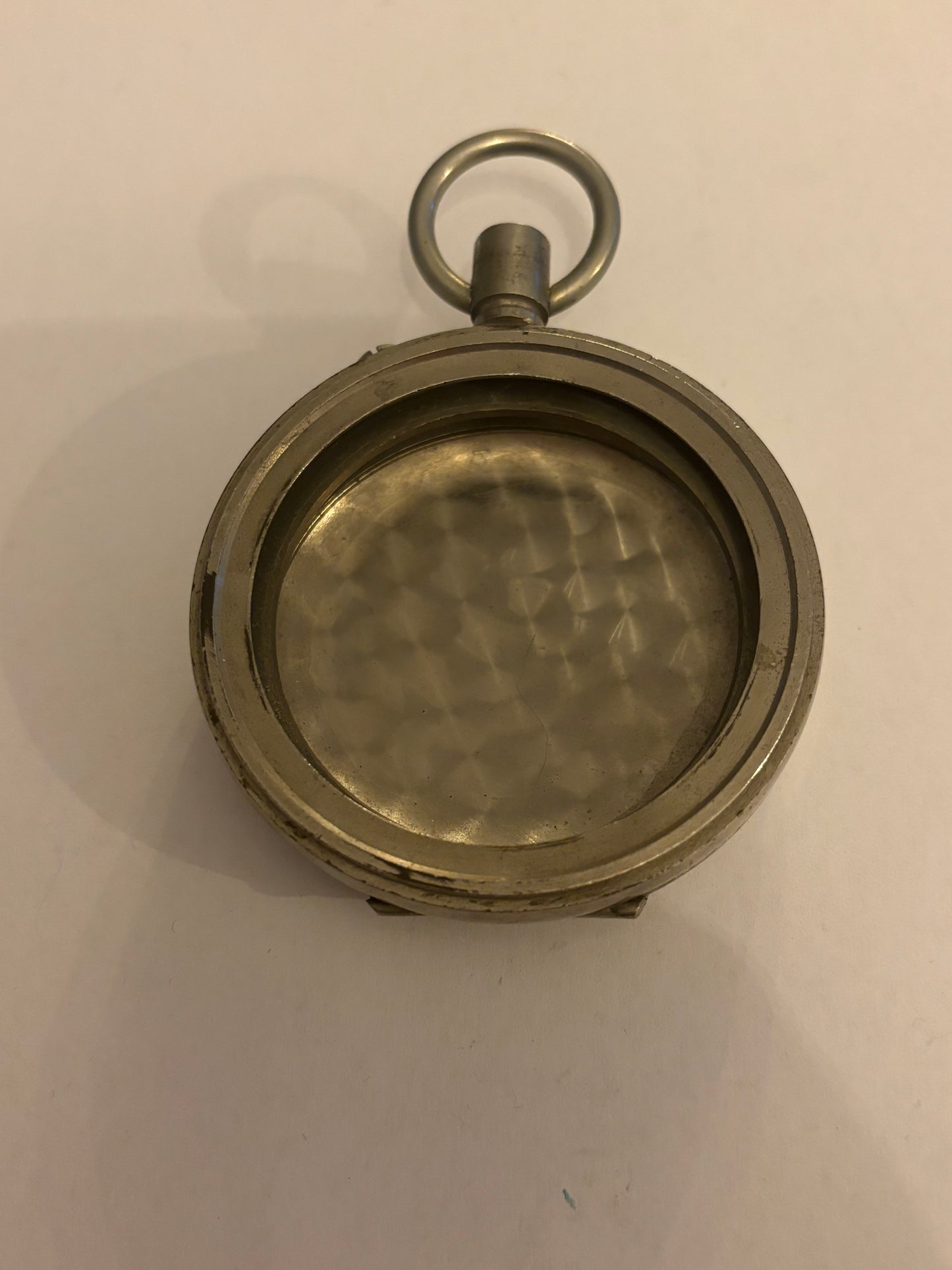 Very large silver metal pocket watch casing