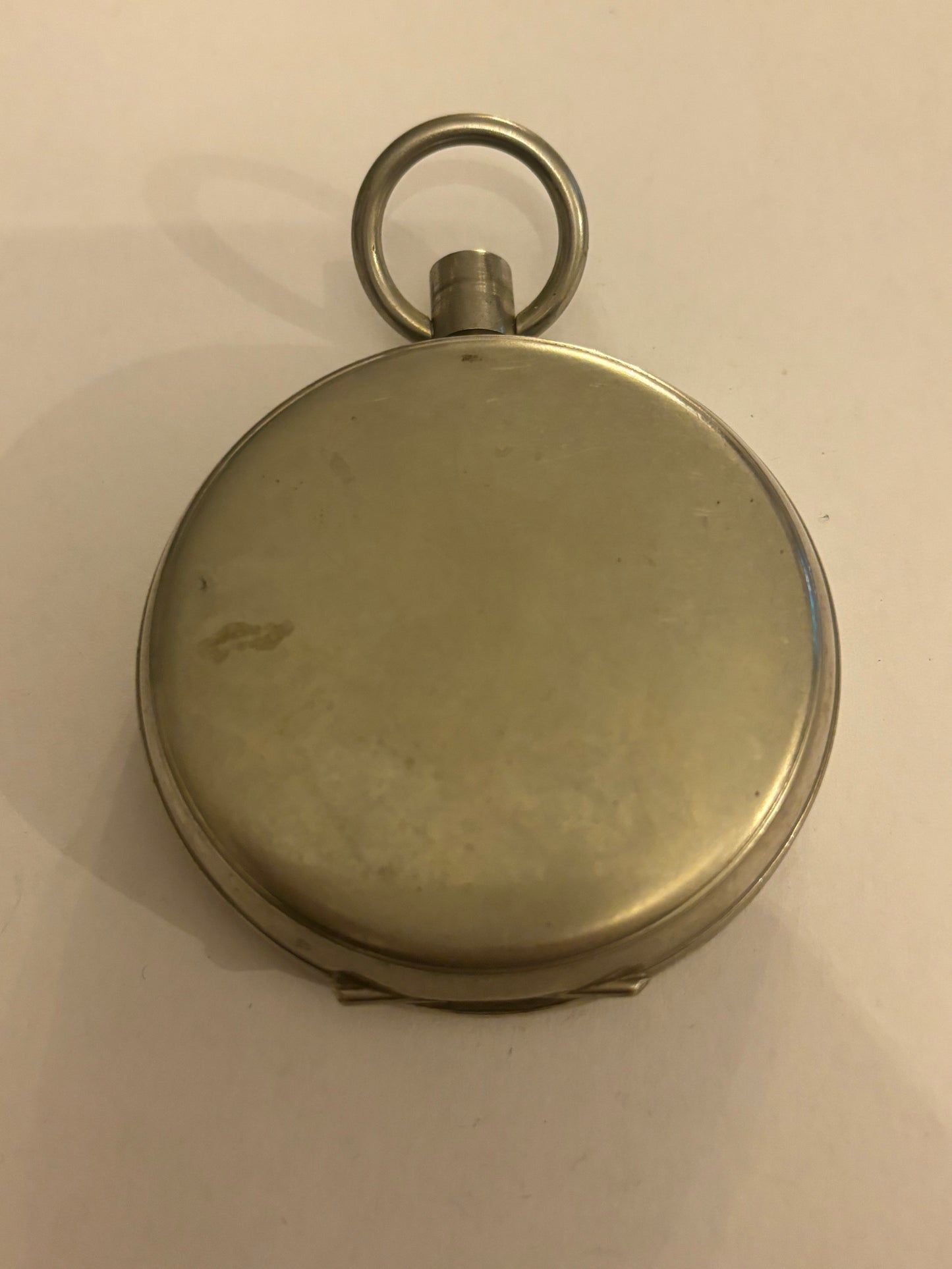 Very large silver metal pocket watch casing