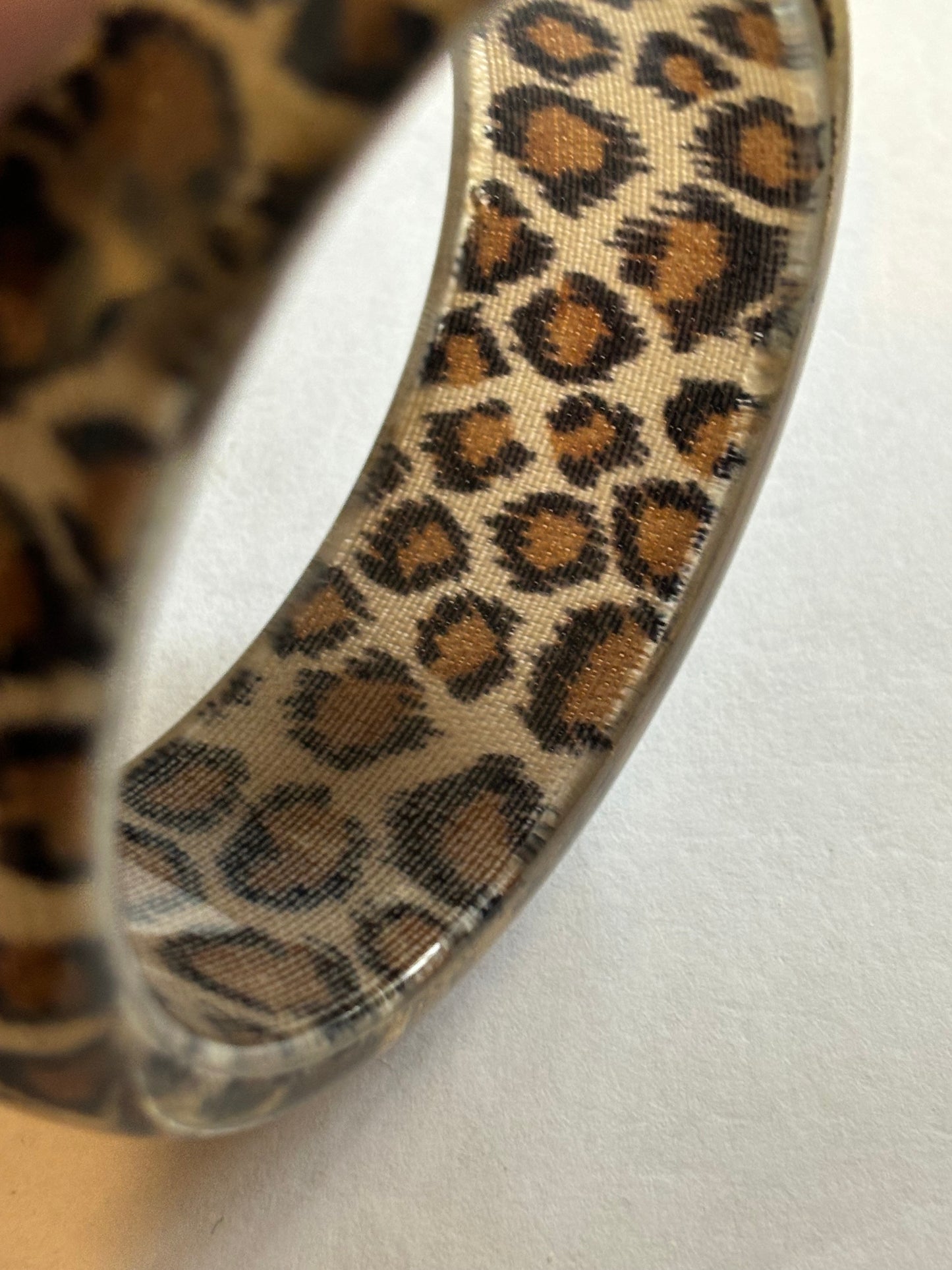 Large Leopard Print Thick Bangle