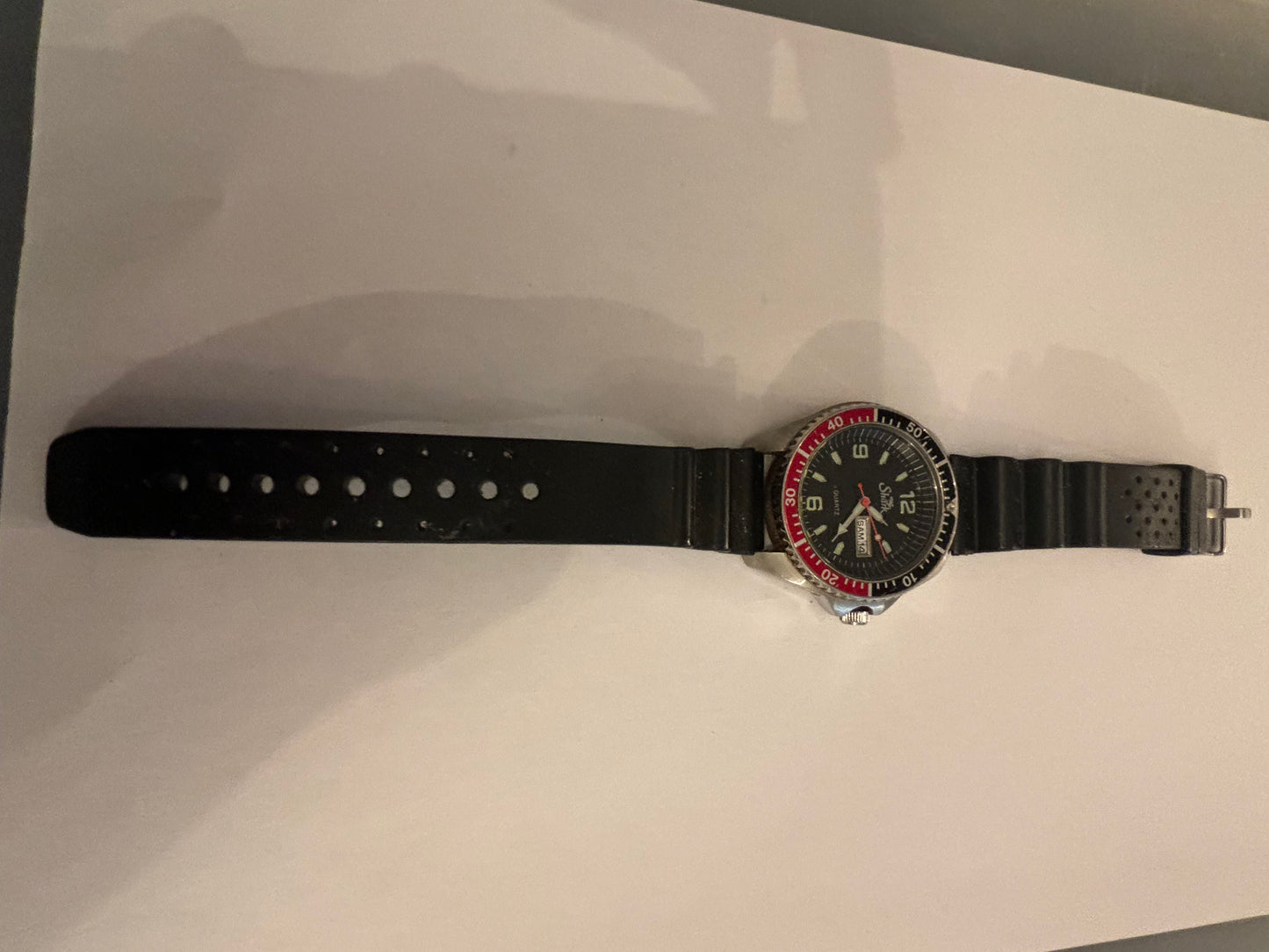 Shark - Silver, Black and Red Gents Chrono style watch - Untested